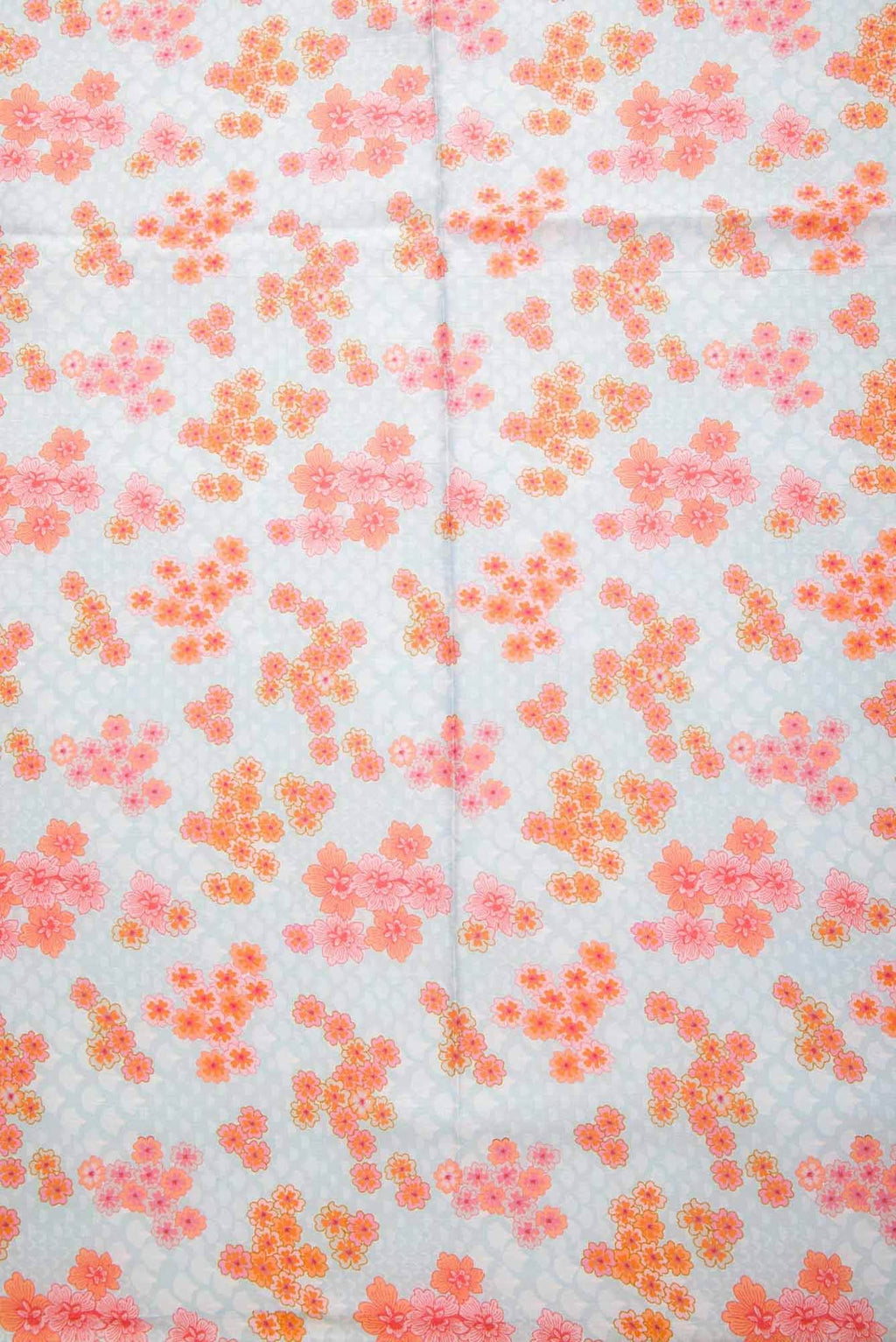 Blue Printed Silk Dress Material