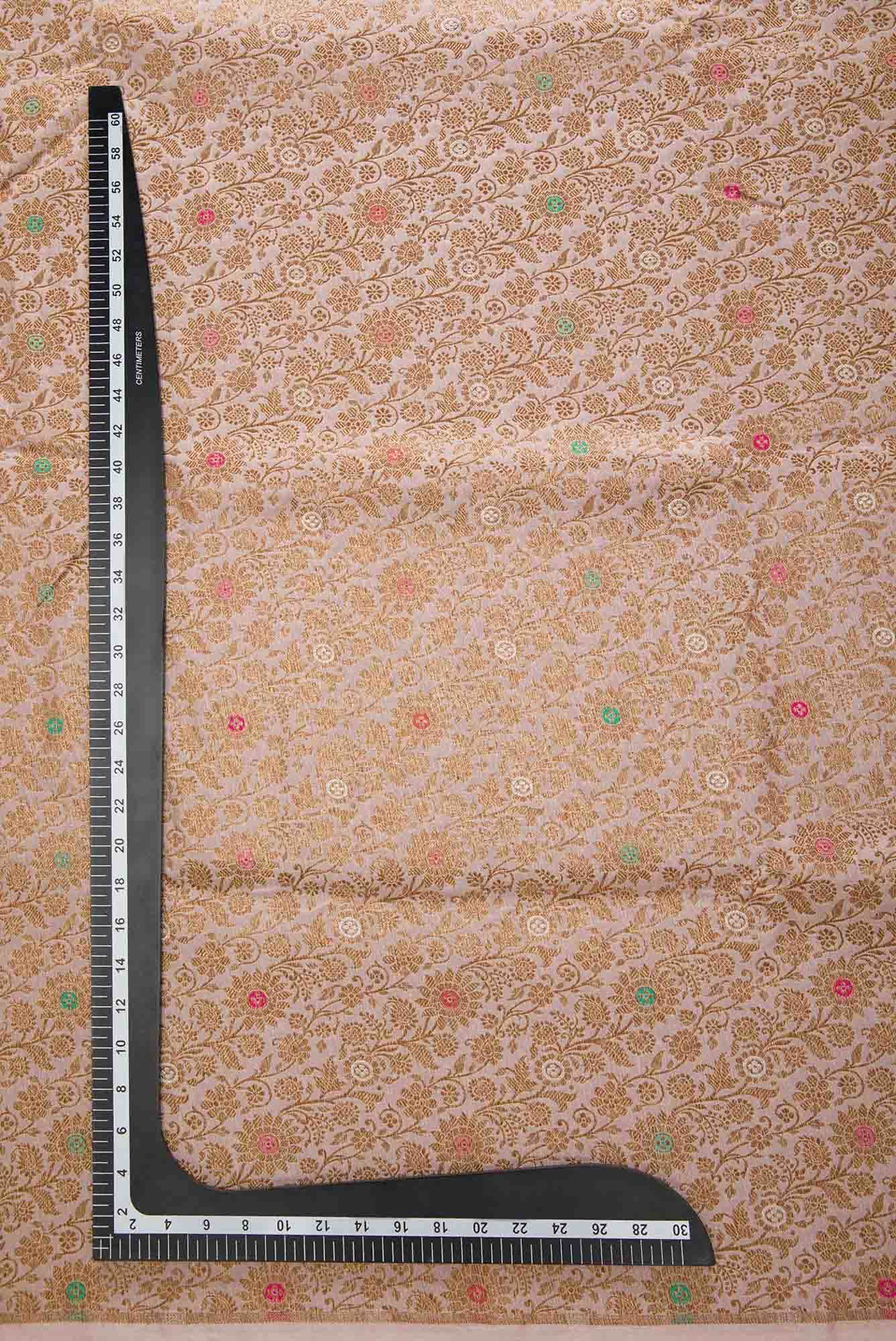 Rose Gold Banarasi Silk Dress Material