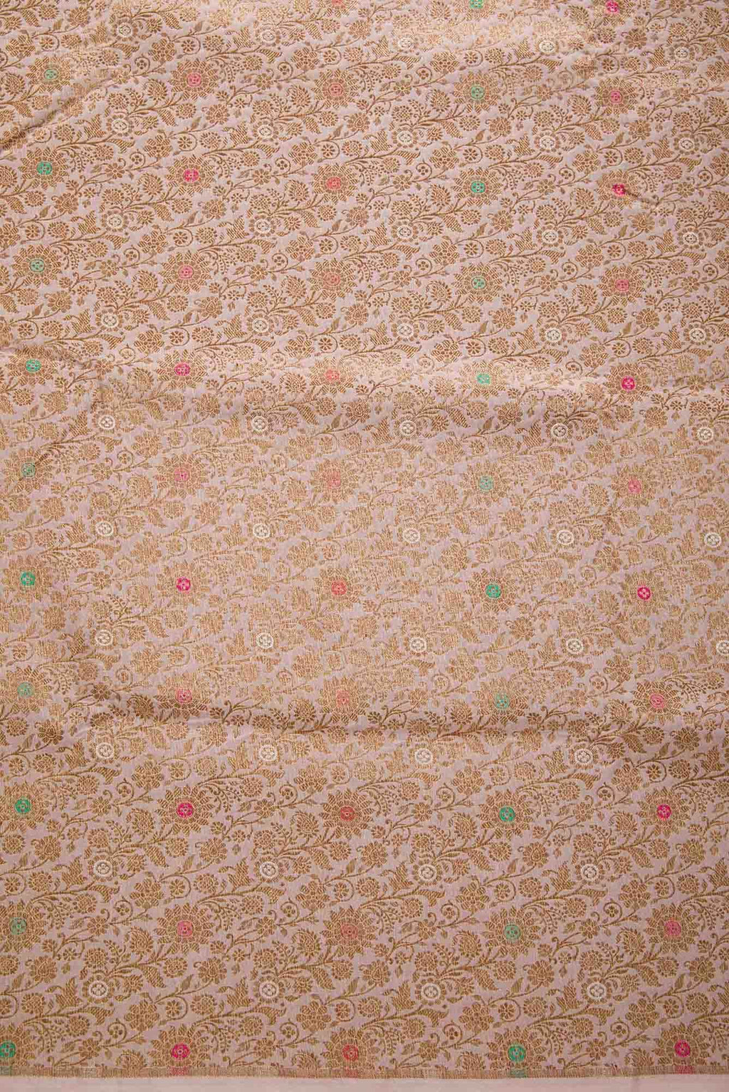 Rose Gold Banarasi Silk Dress Material