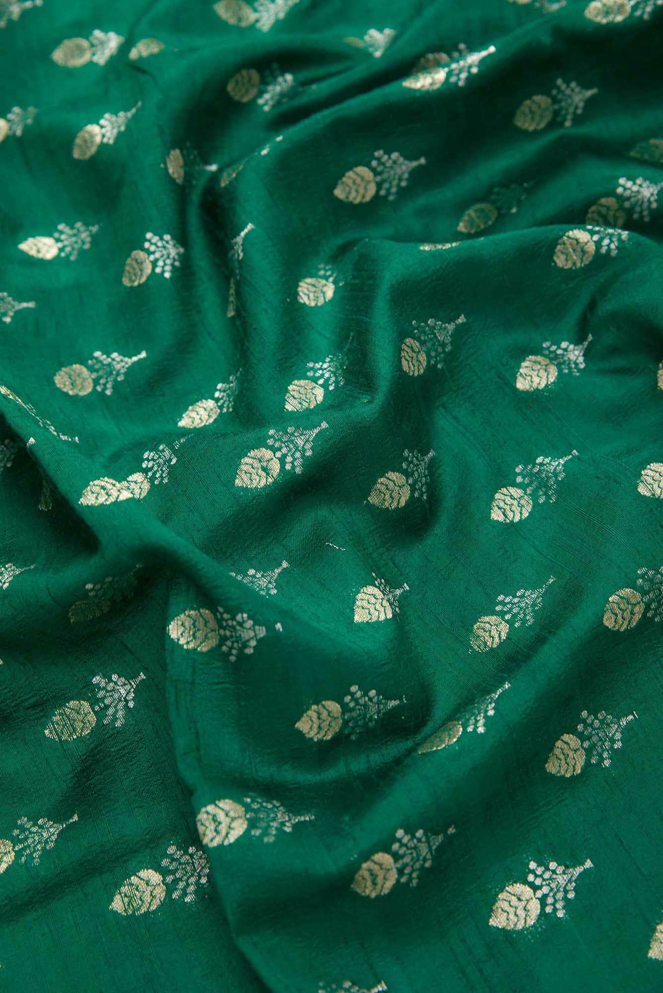 Green Raw Silk Dress Material