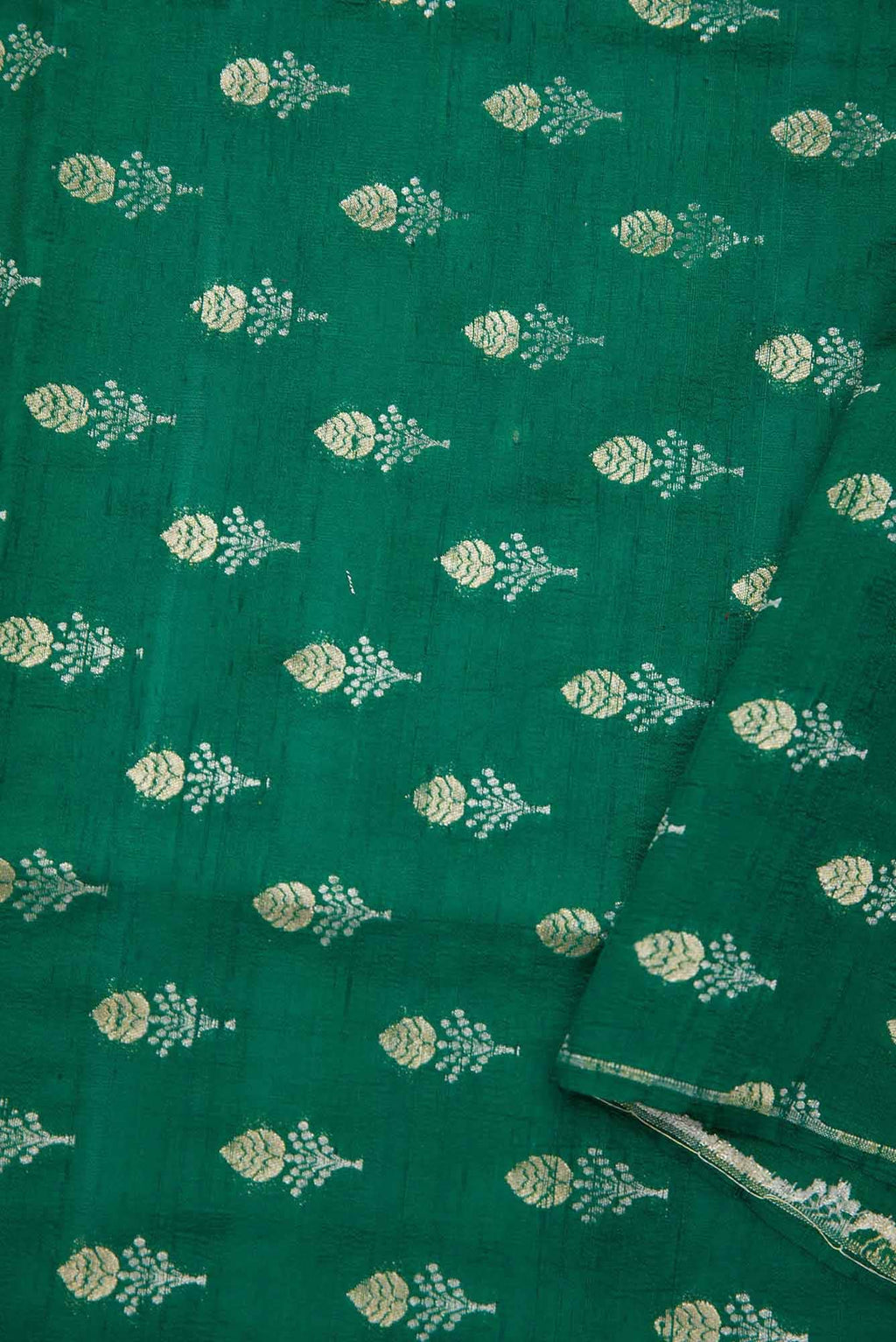 Green Raw Silk Dress Material