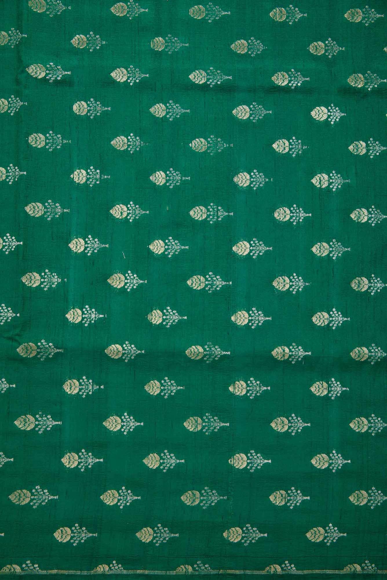 Green Raw Silk Dress Material