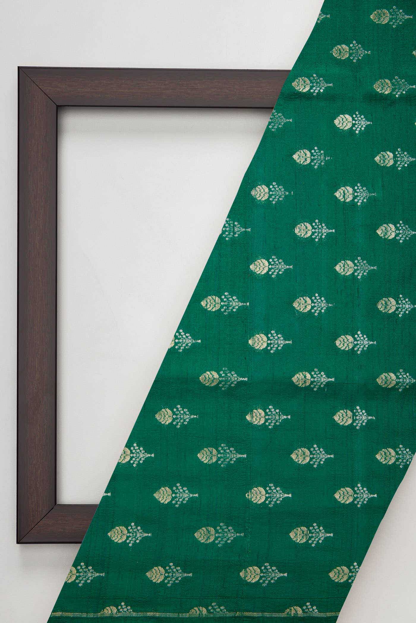 Green Raw Silk Dress Material