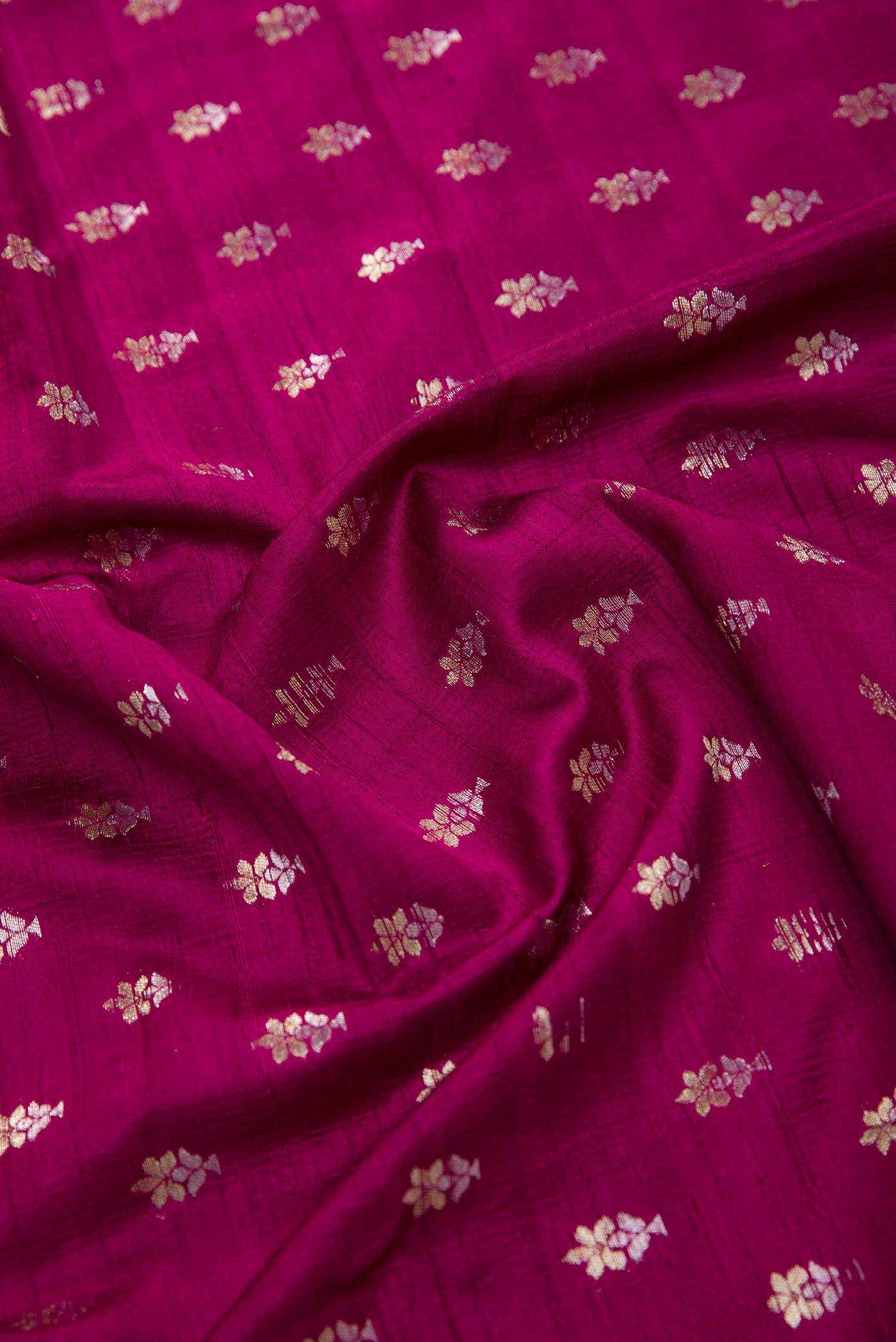 Magenta Raw Silk Dress Material