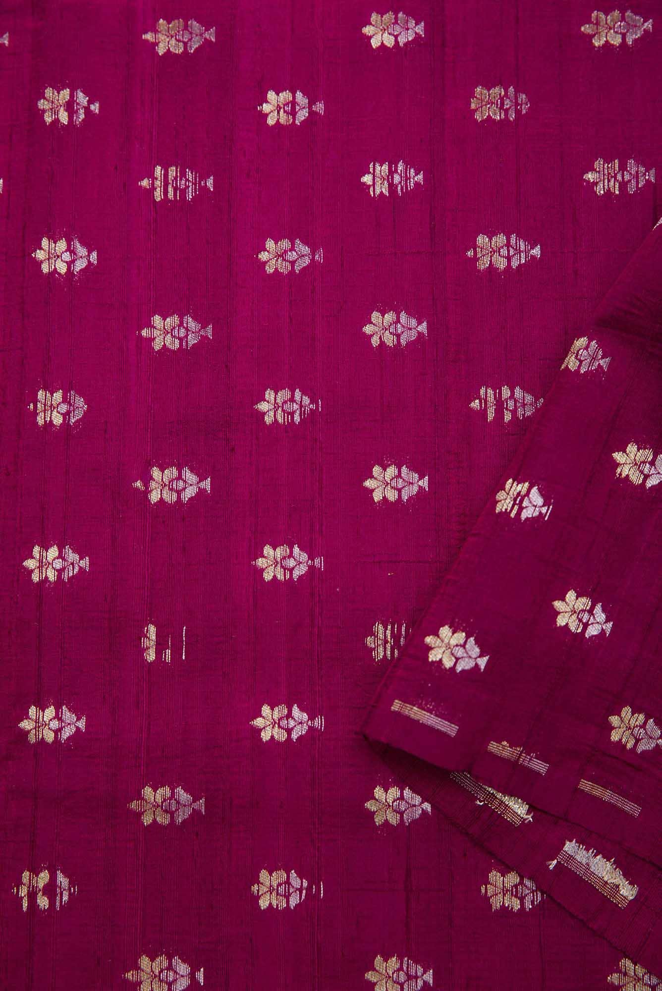 Magenta Raw Silk Dress Material
