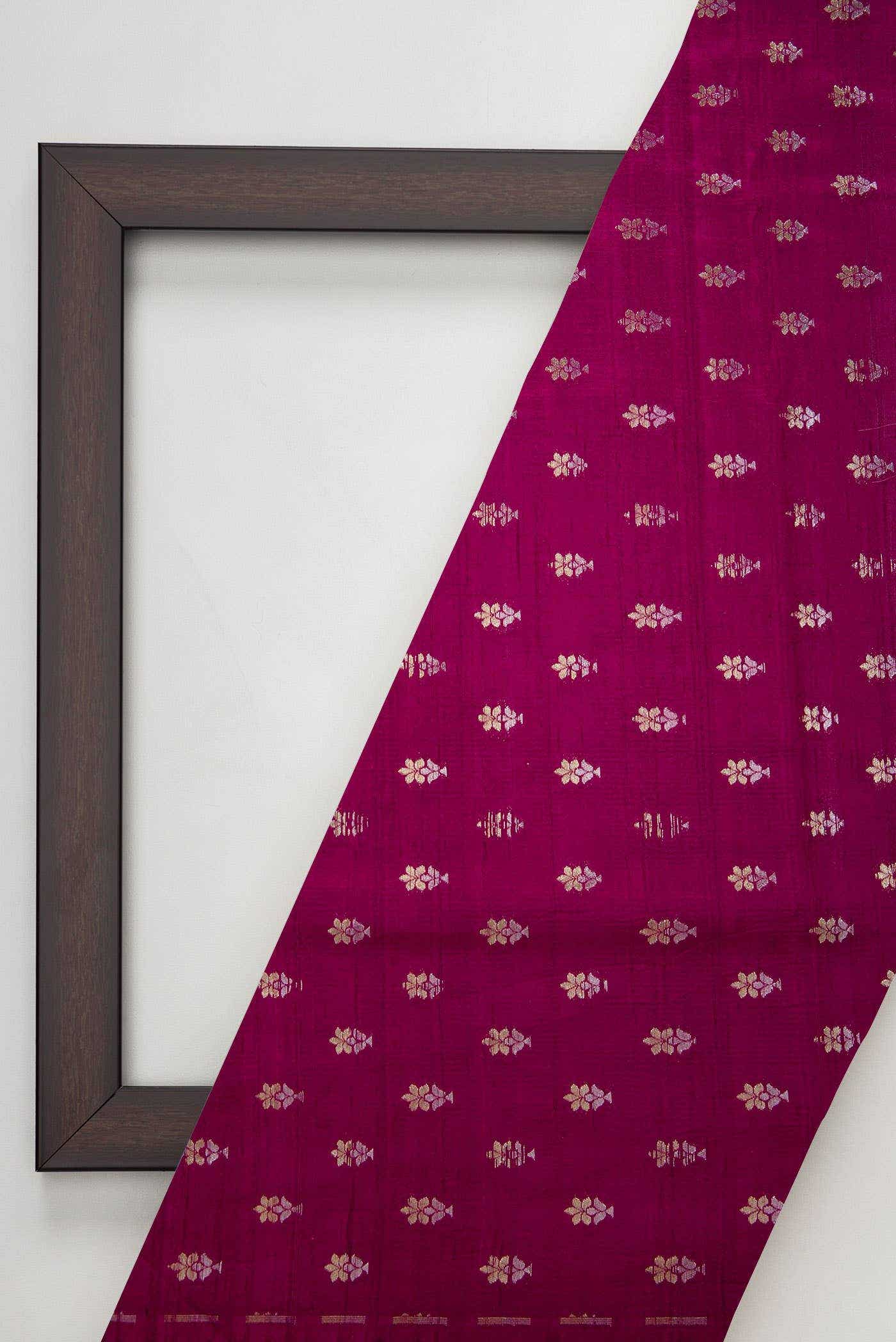 Magenta Raw Silk Dress Material