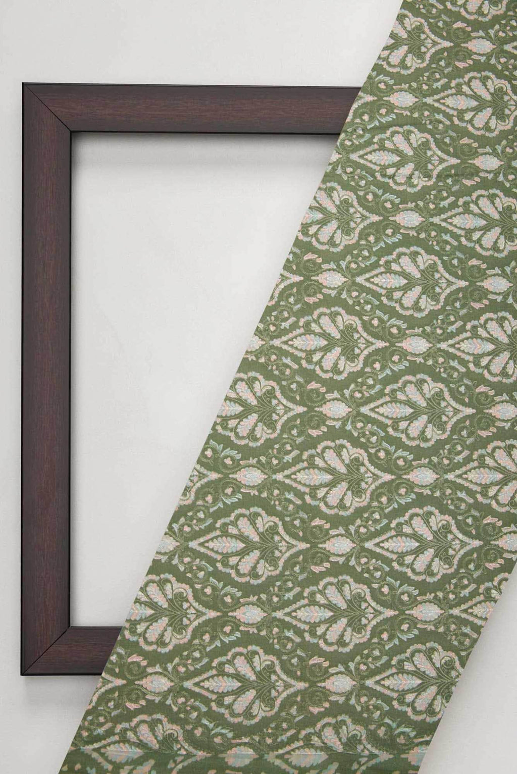Mehandi Green Chanderi Silk Dress Material