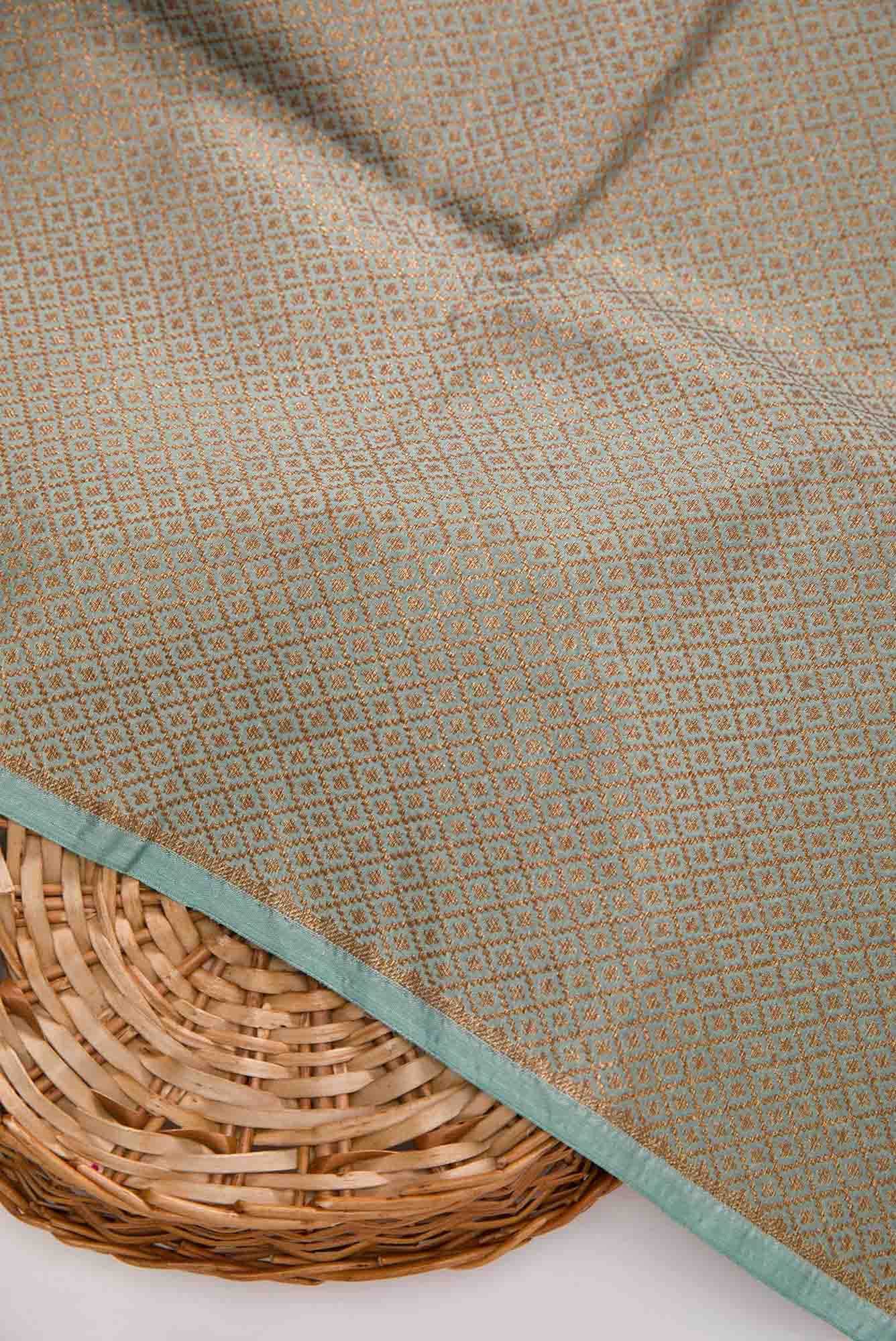 Blue Banarasi Silk Dress Material