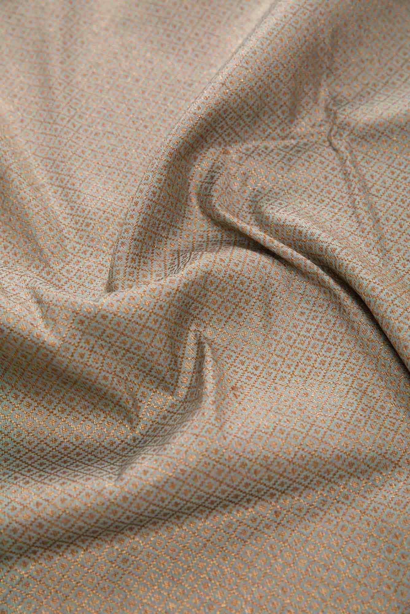 Blue Banarasi Silk Dress Material