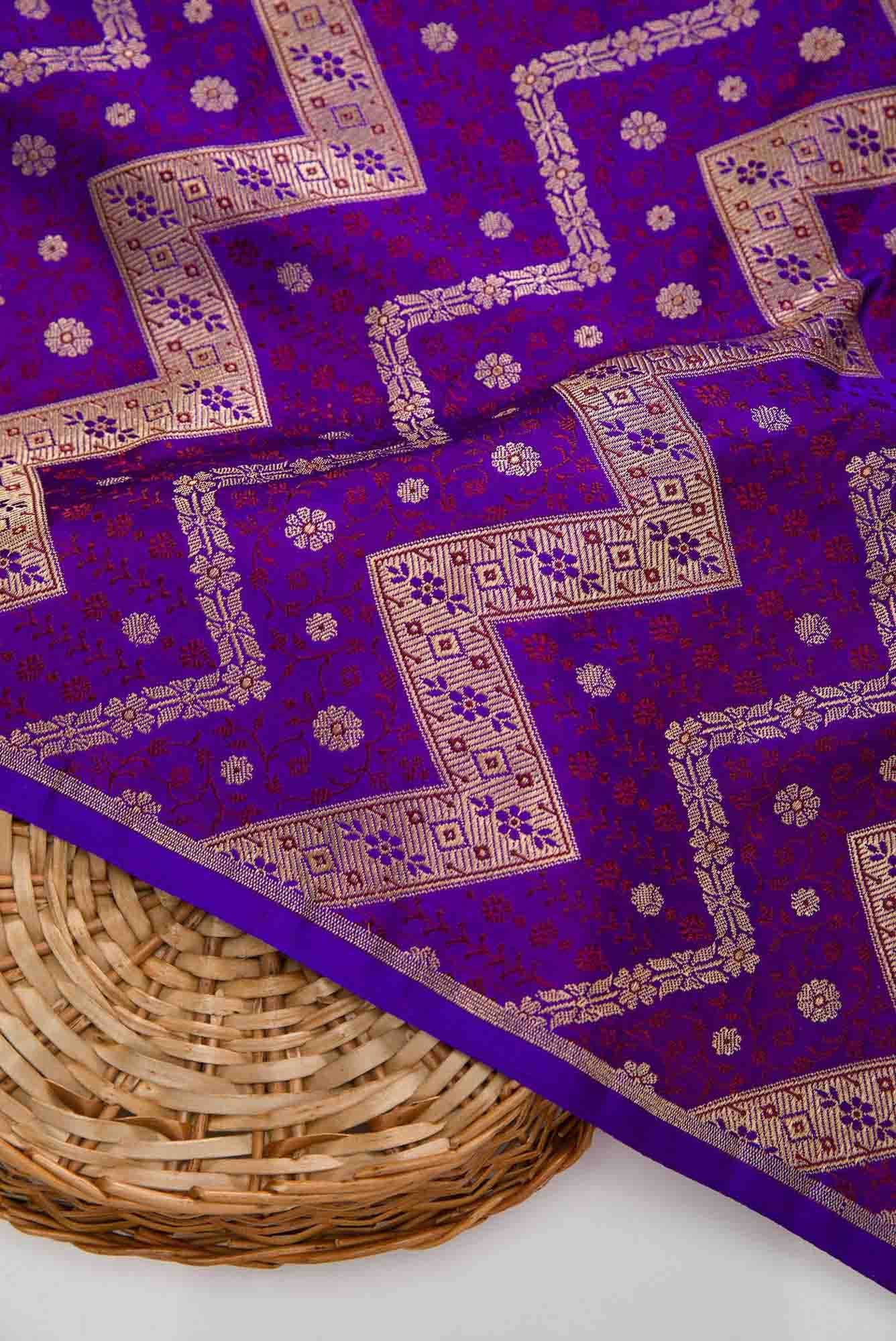 Royal Blue Banarasi Silk Dress Material