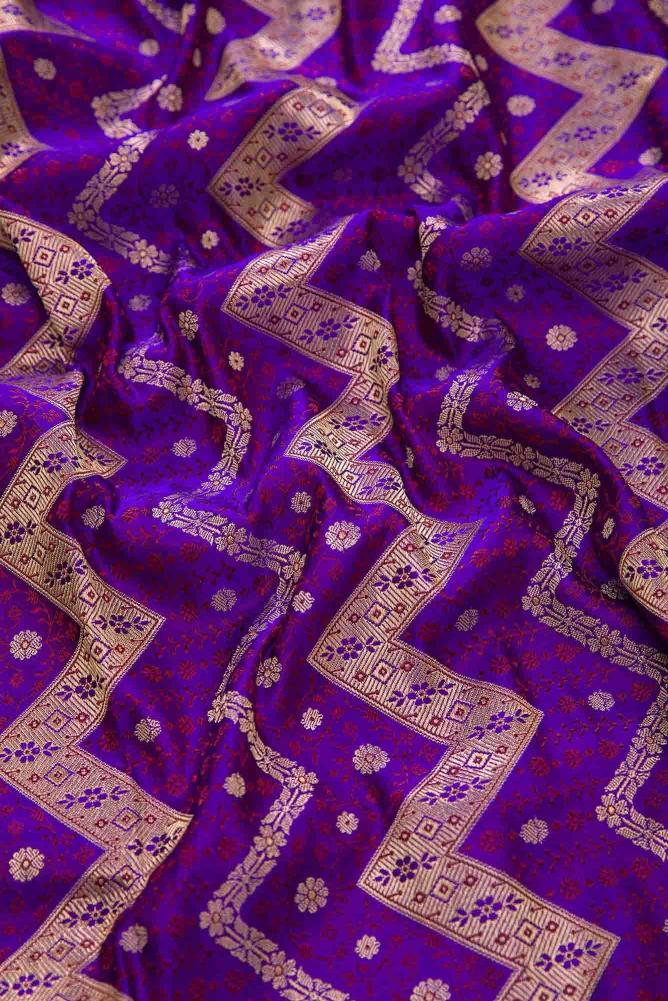 Royal Blue Banarasi Silk Dress Material
