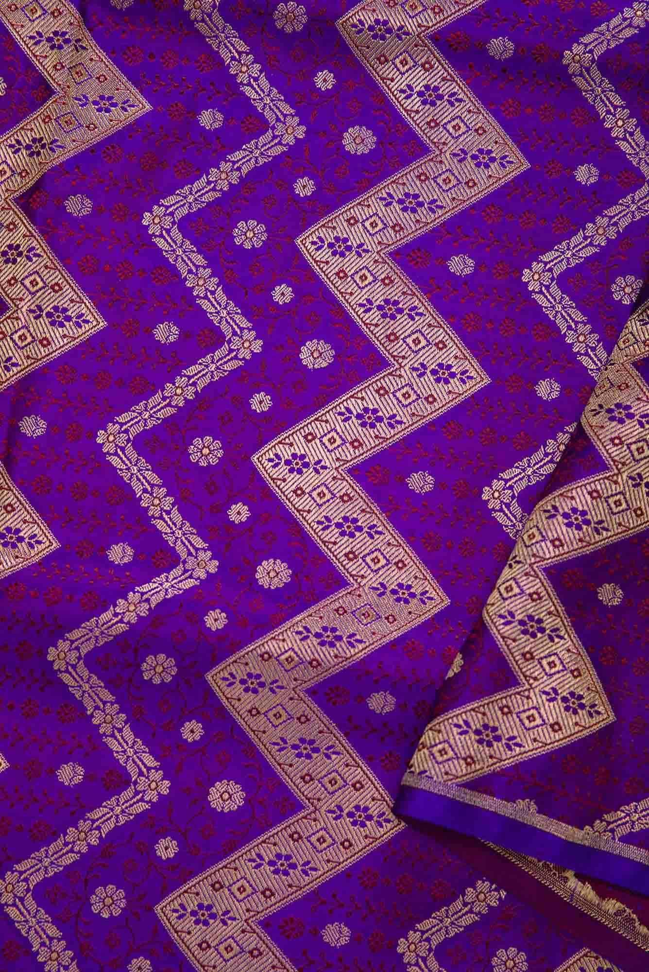 Royal Blue Banarasi Silk Dress Material