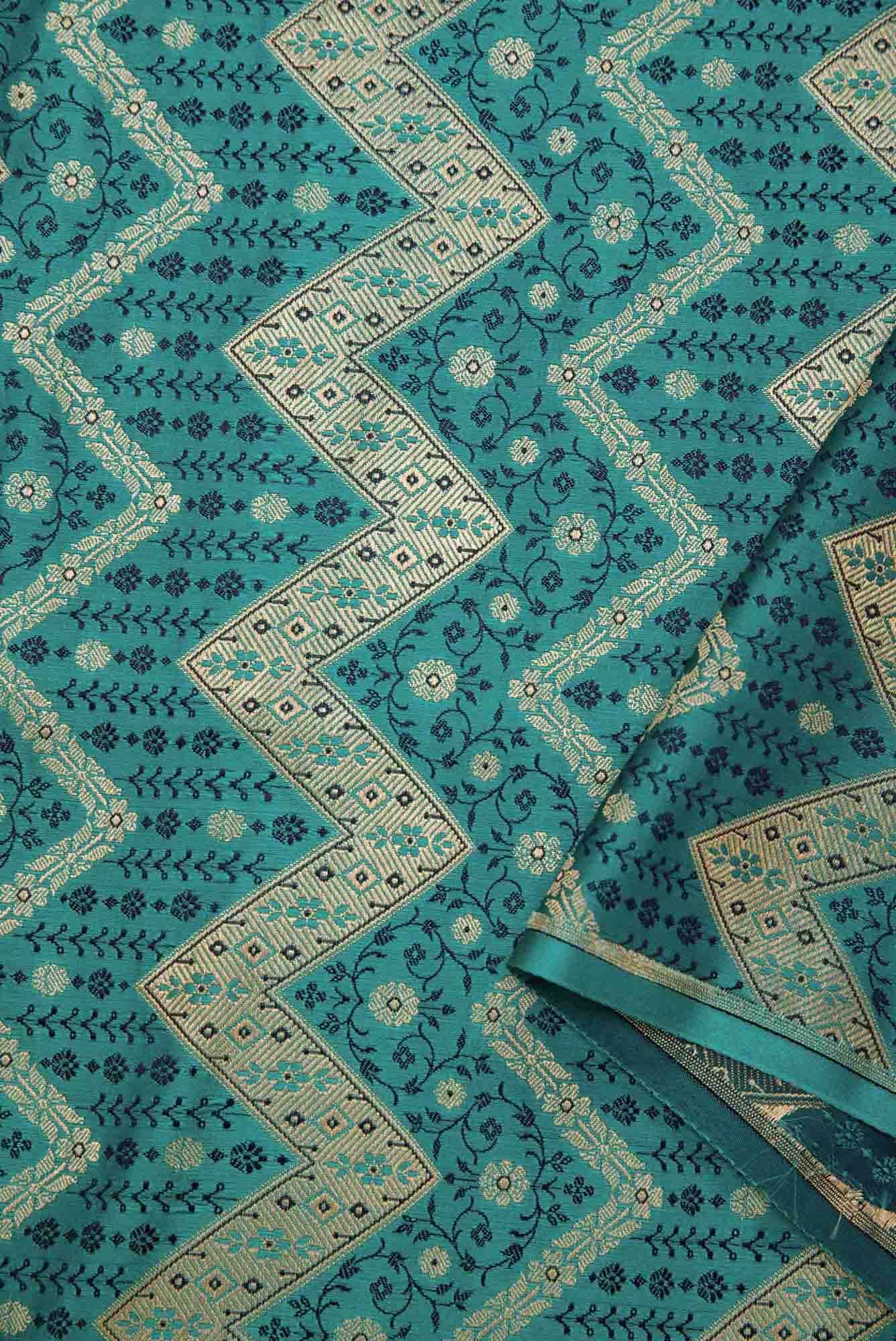 Maya Blue Banarasi Silk Dress Material