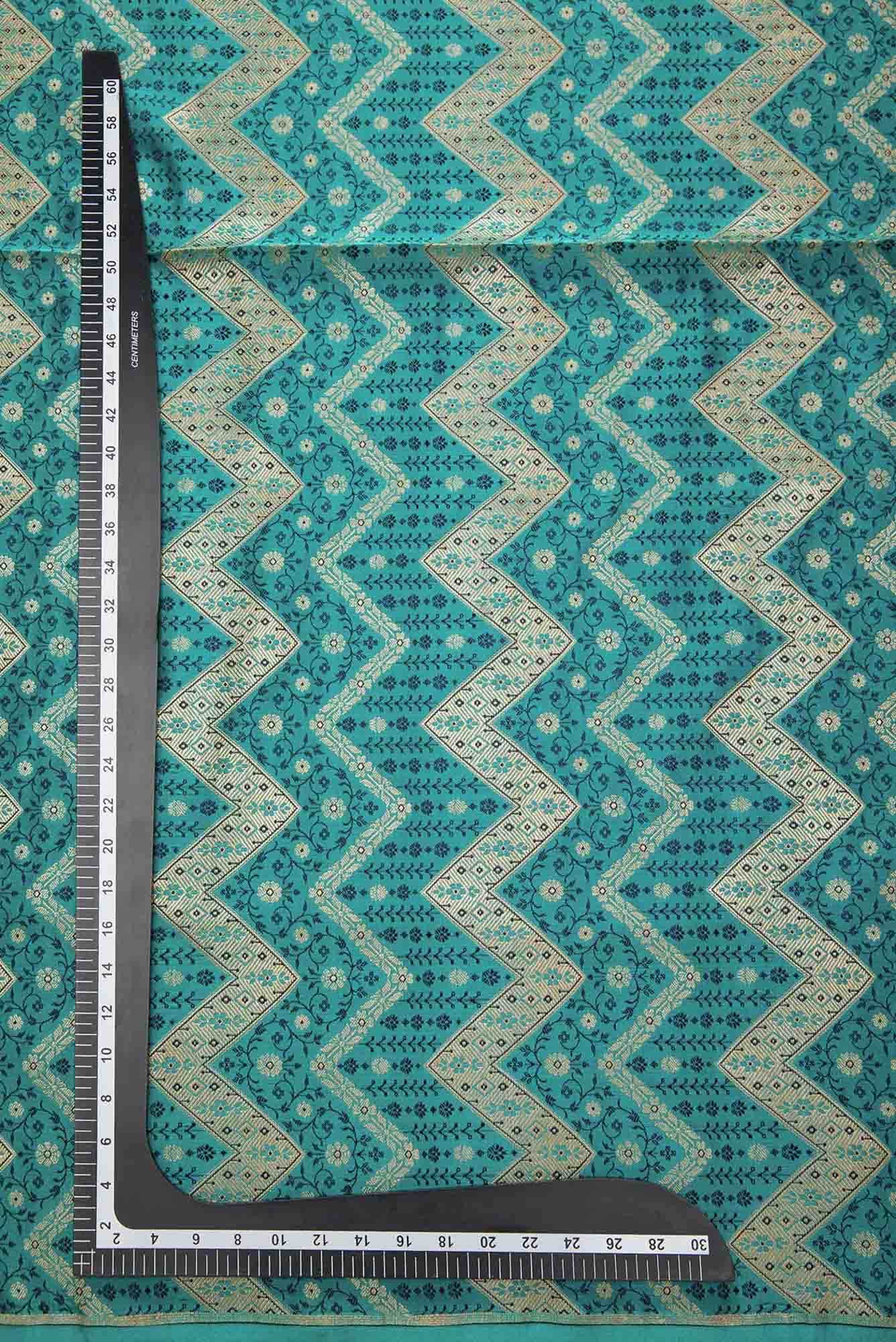 Maya Blue Banarasi Silk Dress Material