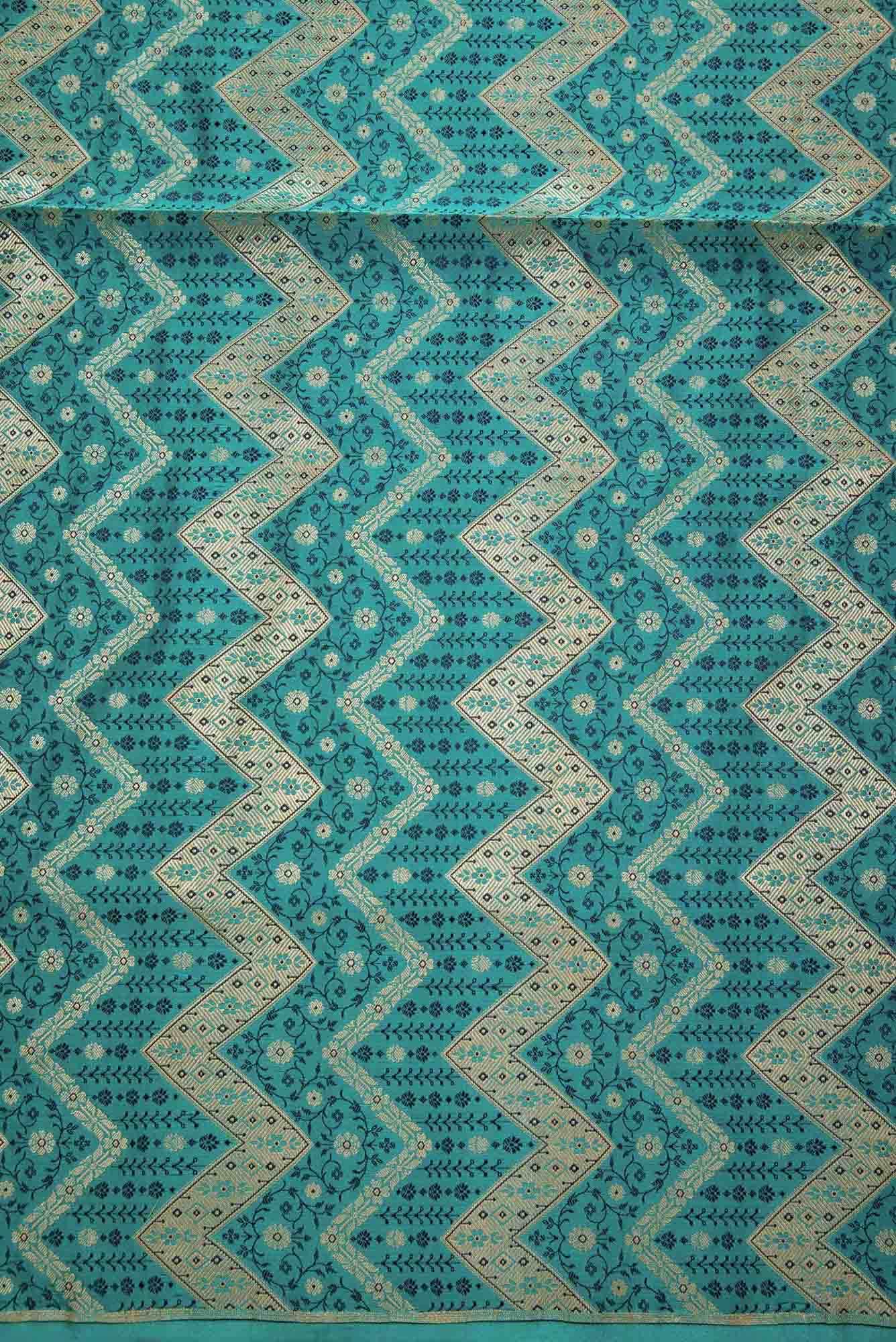 Maya Blue Banarasi Silk Dress Material