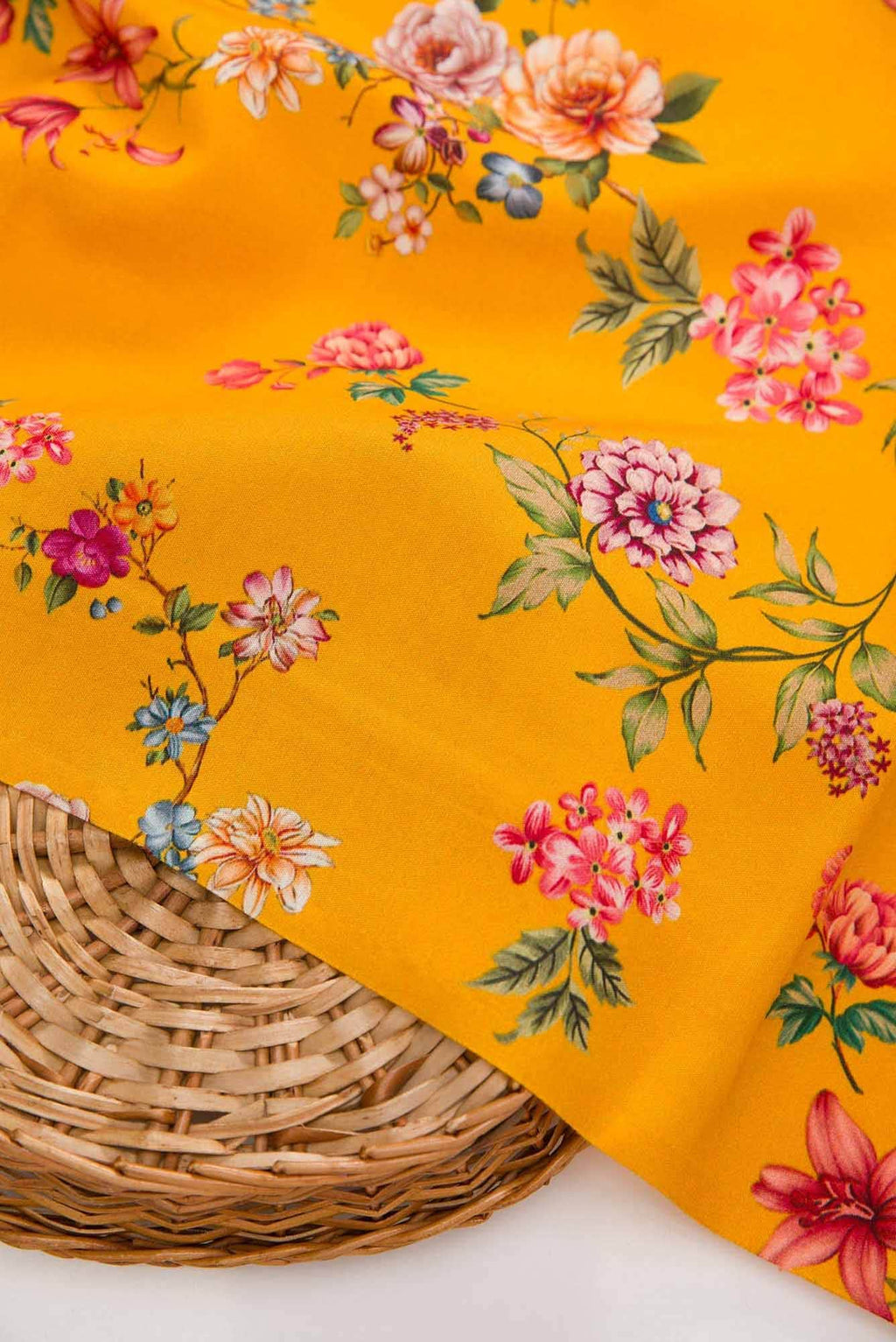 Yellow Chanderi Silk Dress Material