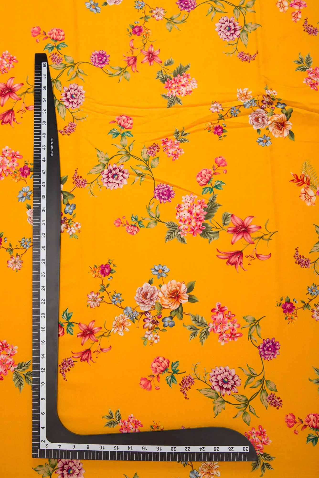 Yellow Chanderi Silk Dress Material