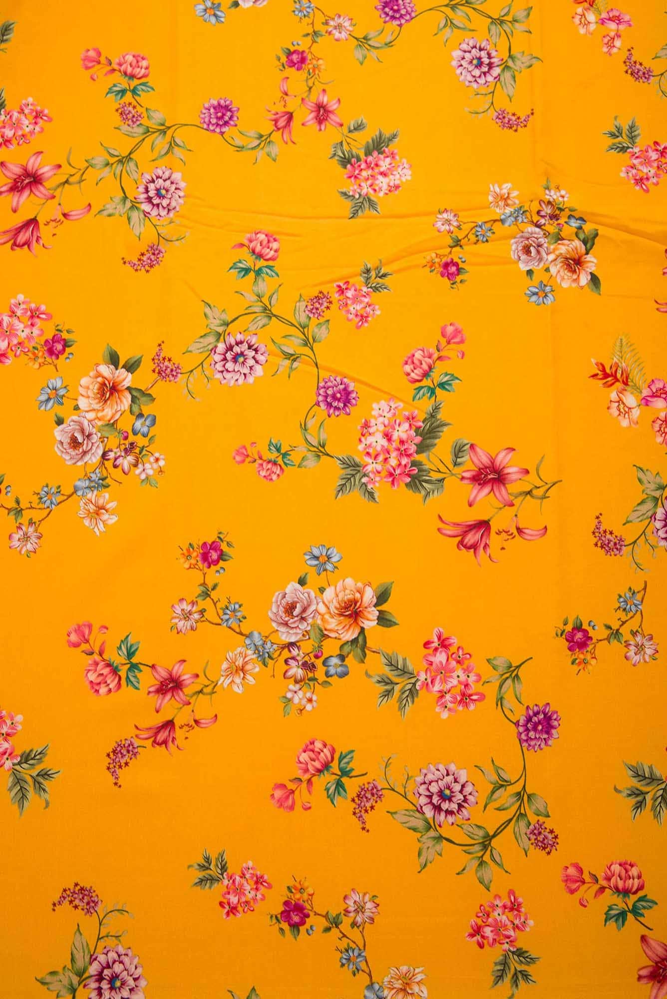 Yellow Chanderi Silk Dress Material