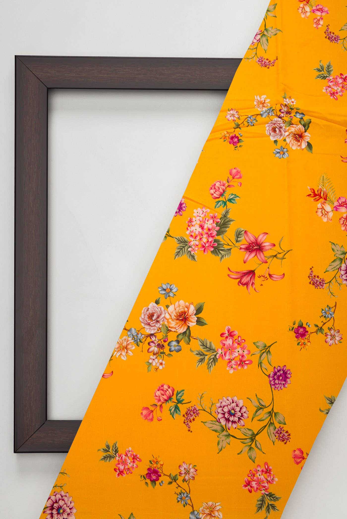 Yellow Chanderi Silk Dress Material