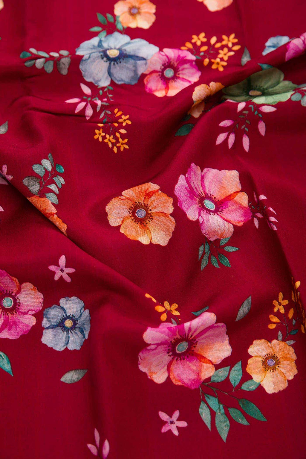 Maroon Chanderi Silk Dress Material