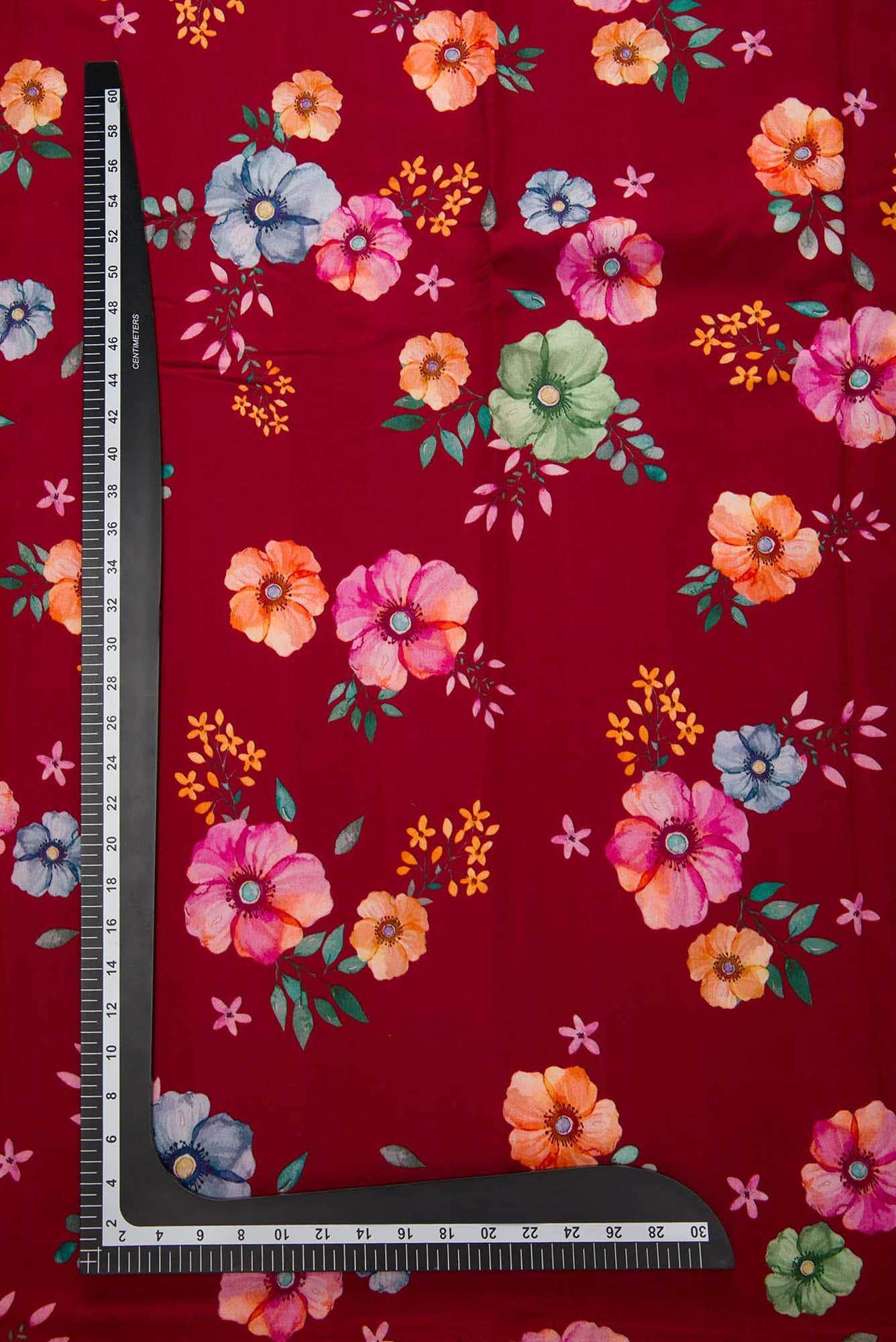 Maroon Chanderi Silk Dress Material
