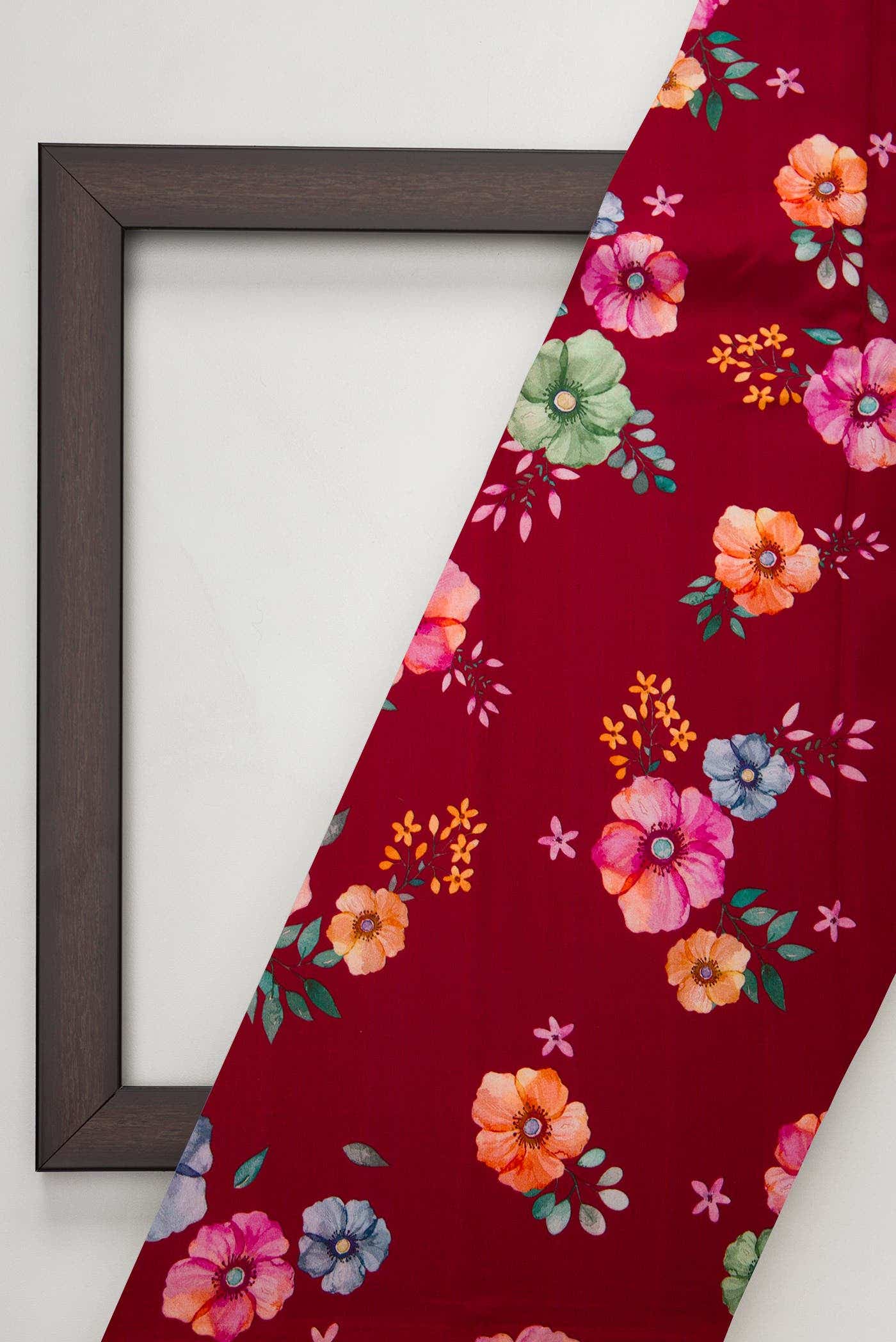 Maroon Chanderi Silk Dress Material