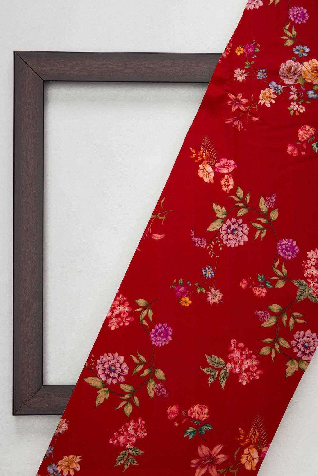 Red Chanderi Silk Dress Material