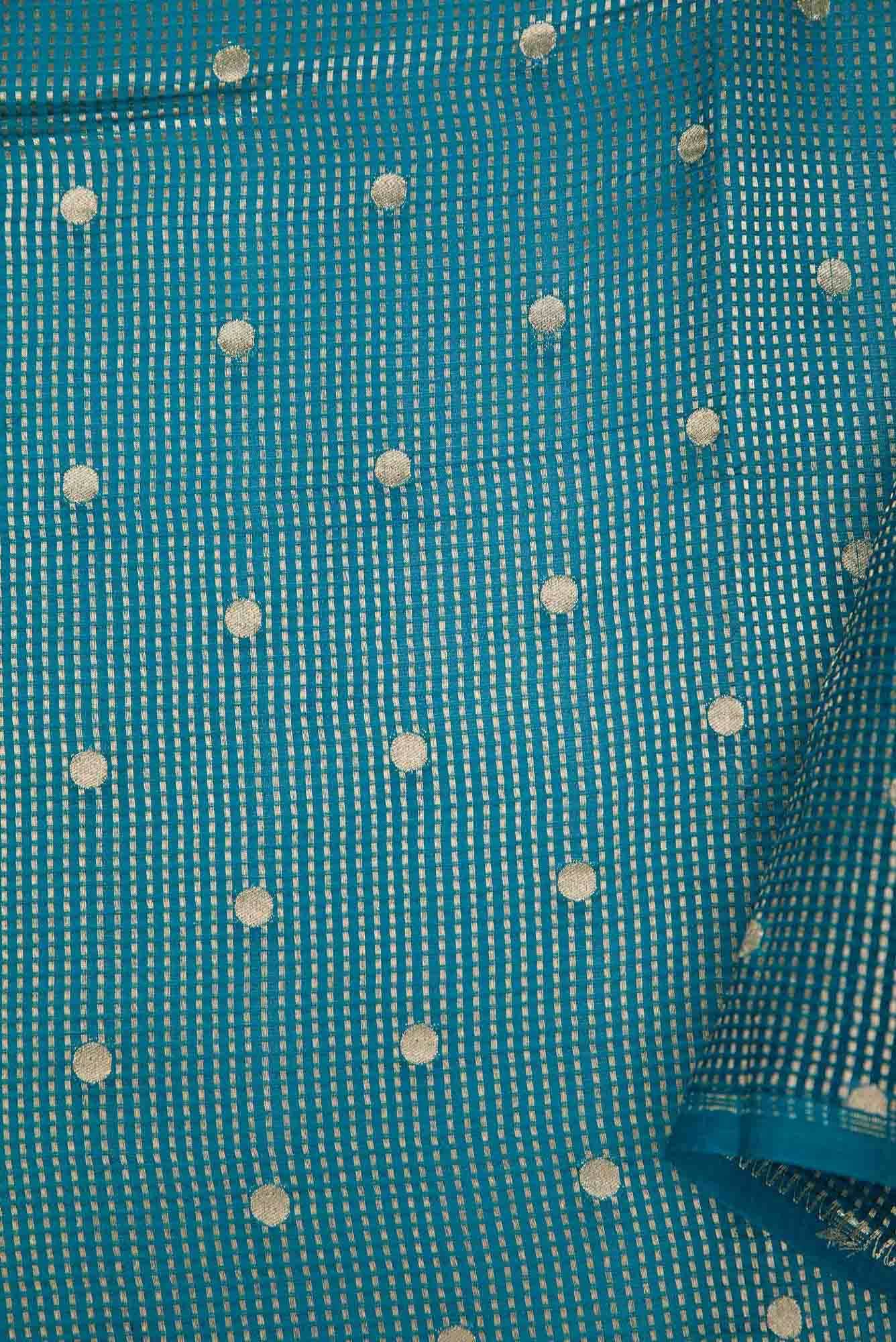 Peacock Blue Organza Silk Dress Material