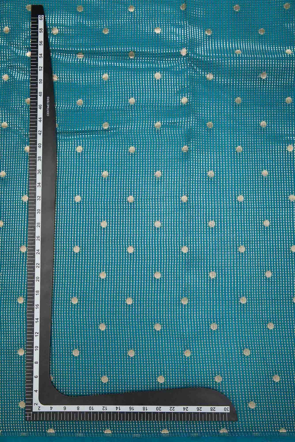 Peacock Blue Organza Silk Dress Material