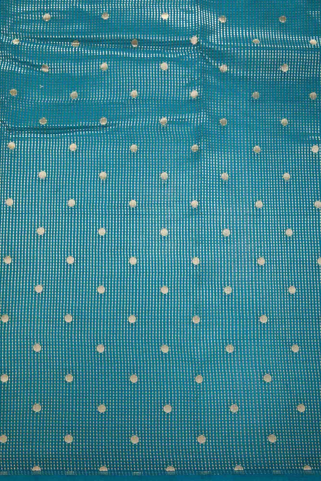 Peacock Blue Organza Silk Dress Material