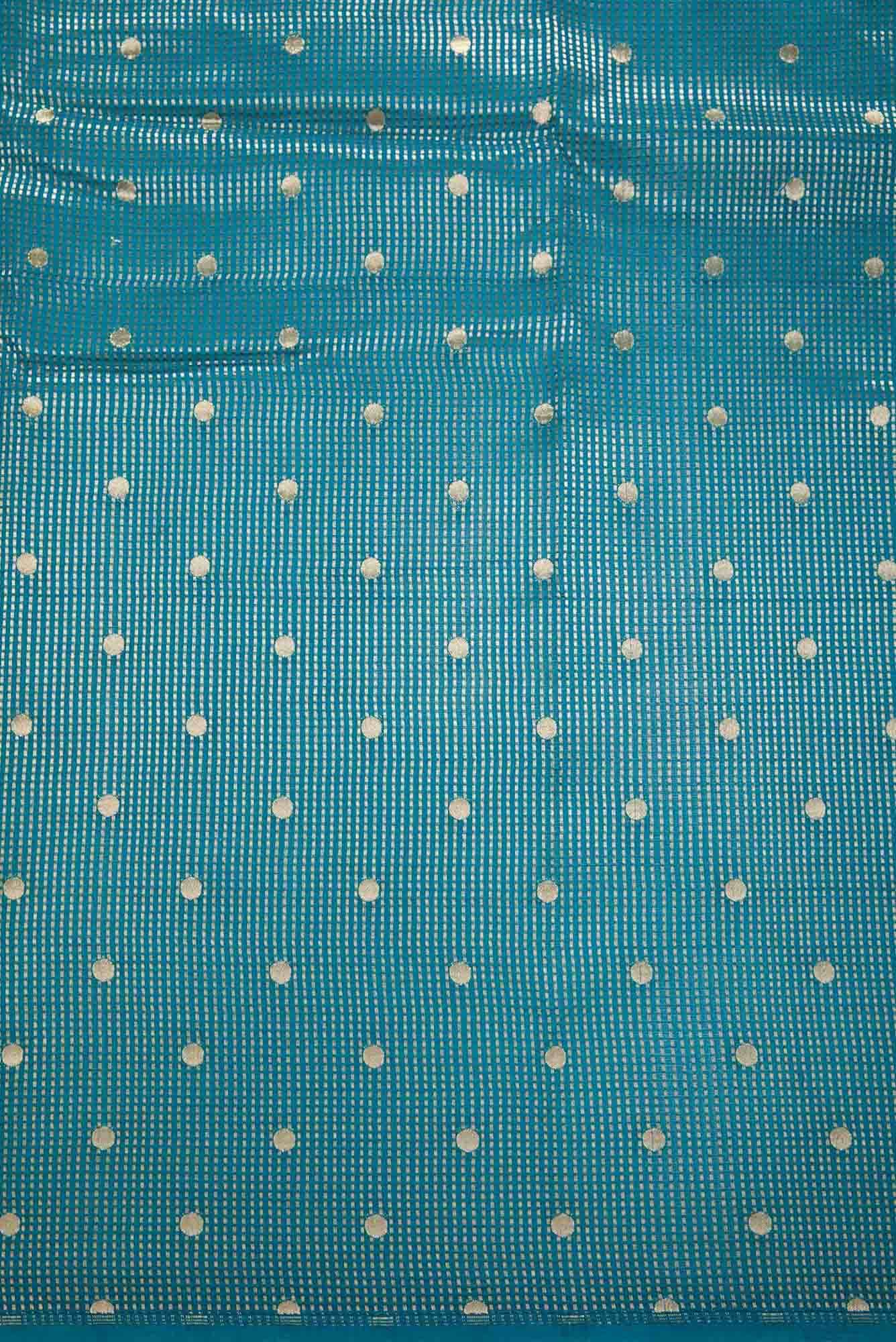 Peacock Blue Organza Silk Dress Material