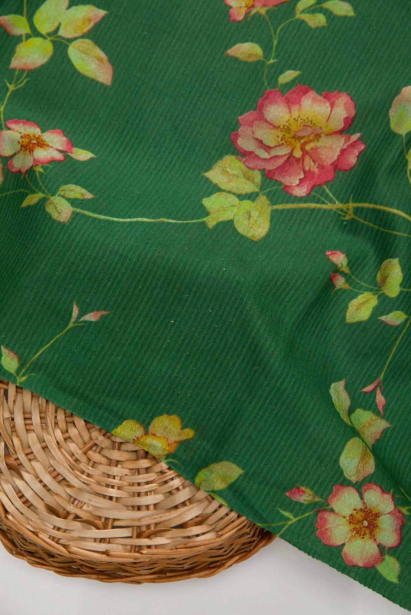 Green Tussar Silk Dress Material