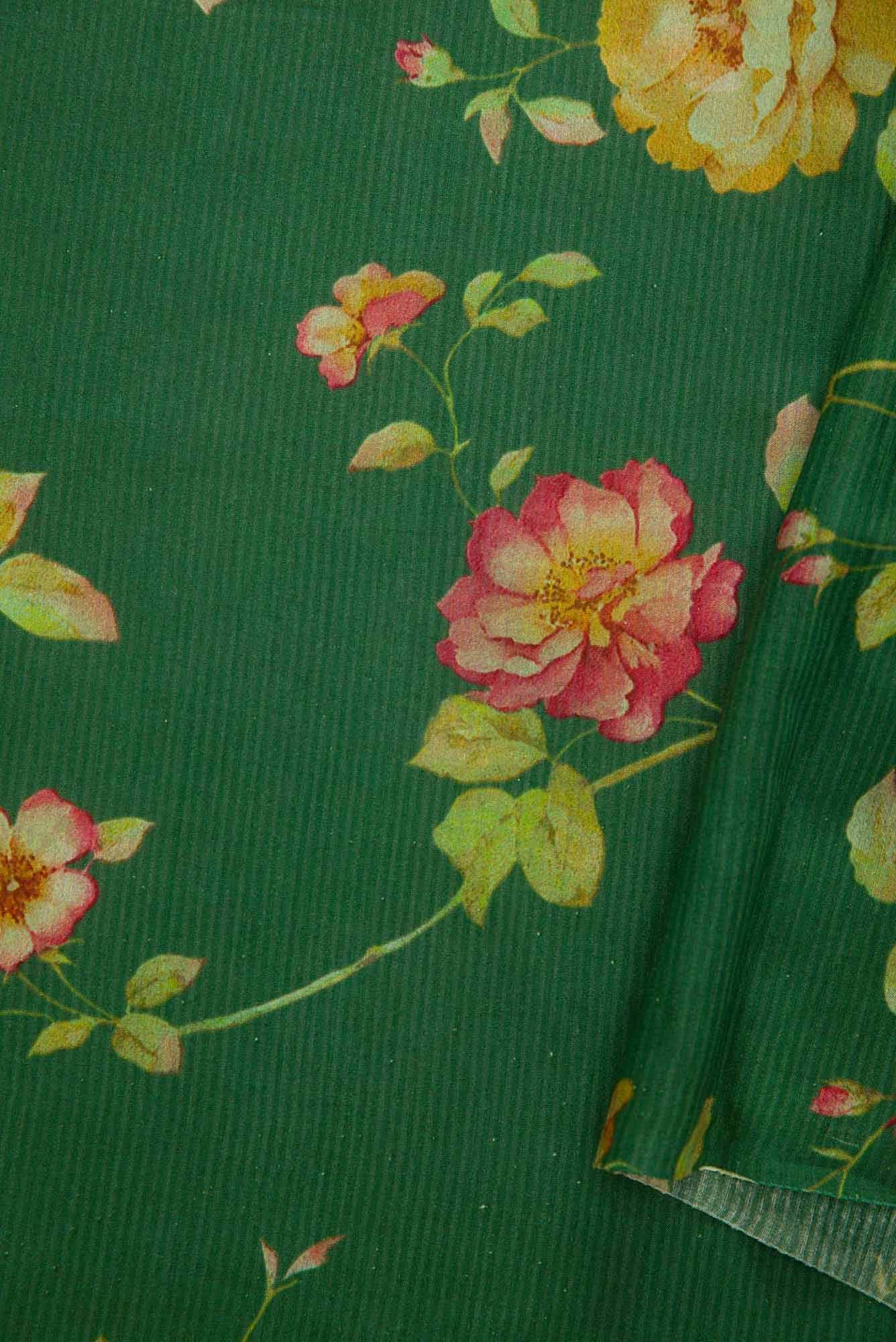 Green Tussar Silk Dress Material