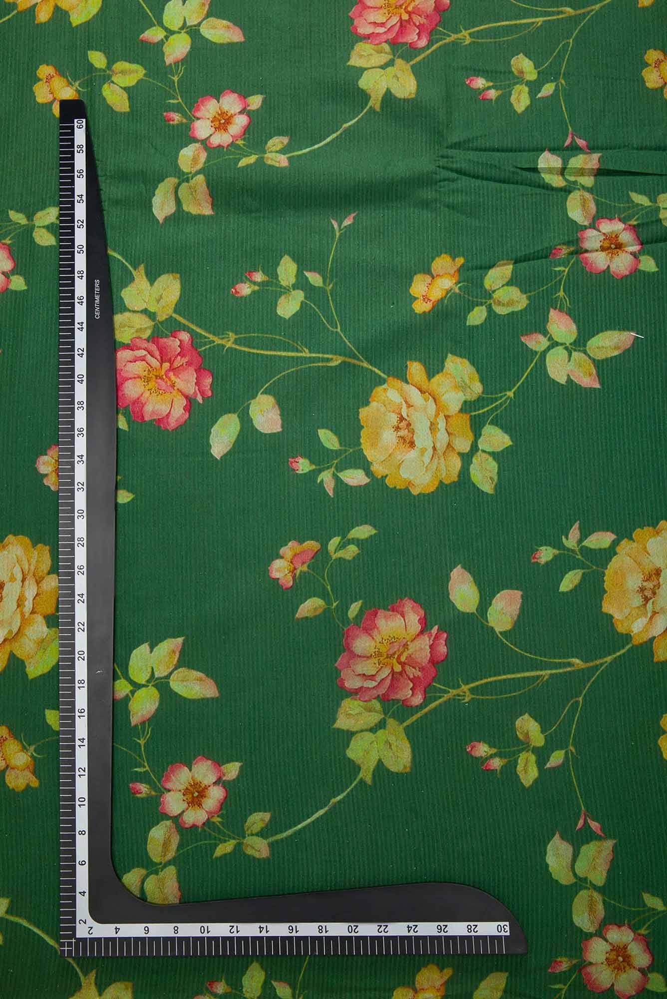 Green Tussar Silk Dress Material