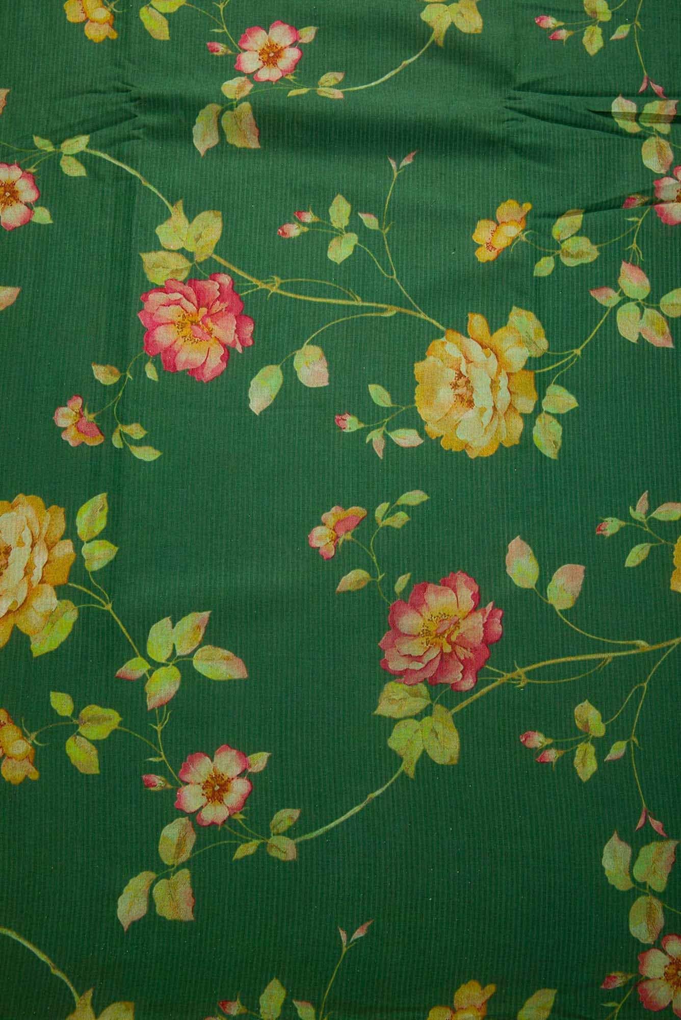 Green Tussar Silk Dress Material