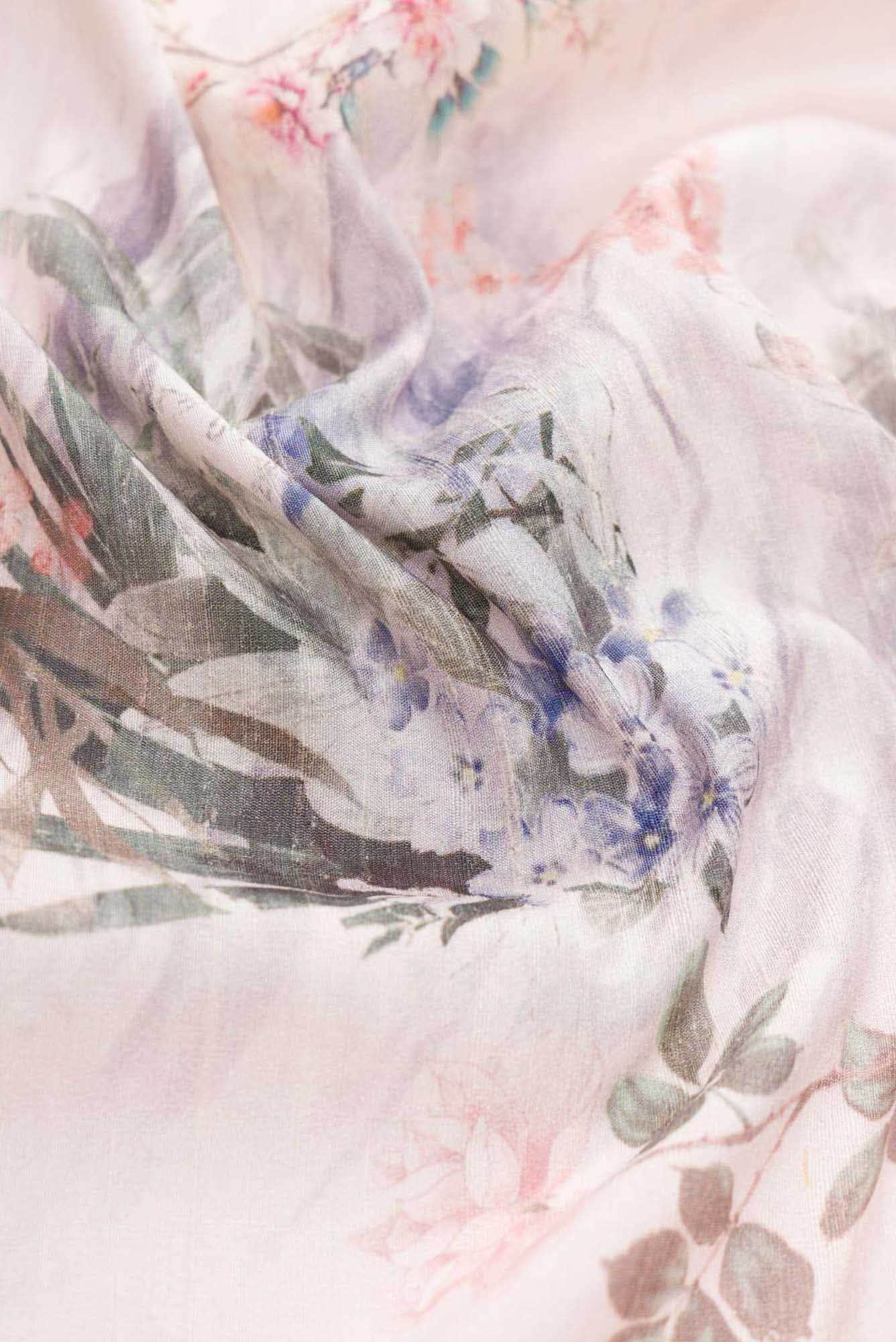 Rose pink Raw Silk Dress Material