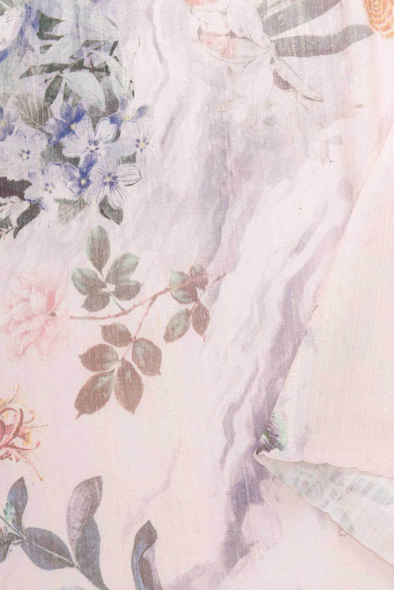 Rose pink Raw Silk Dress Material