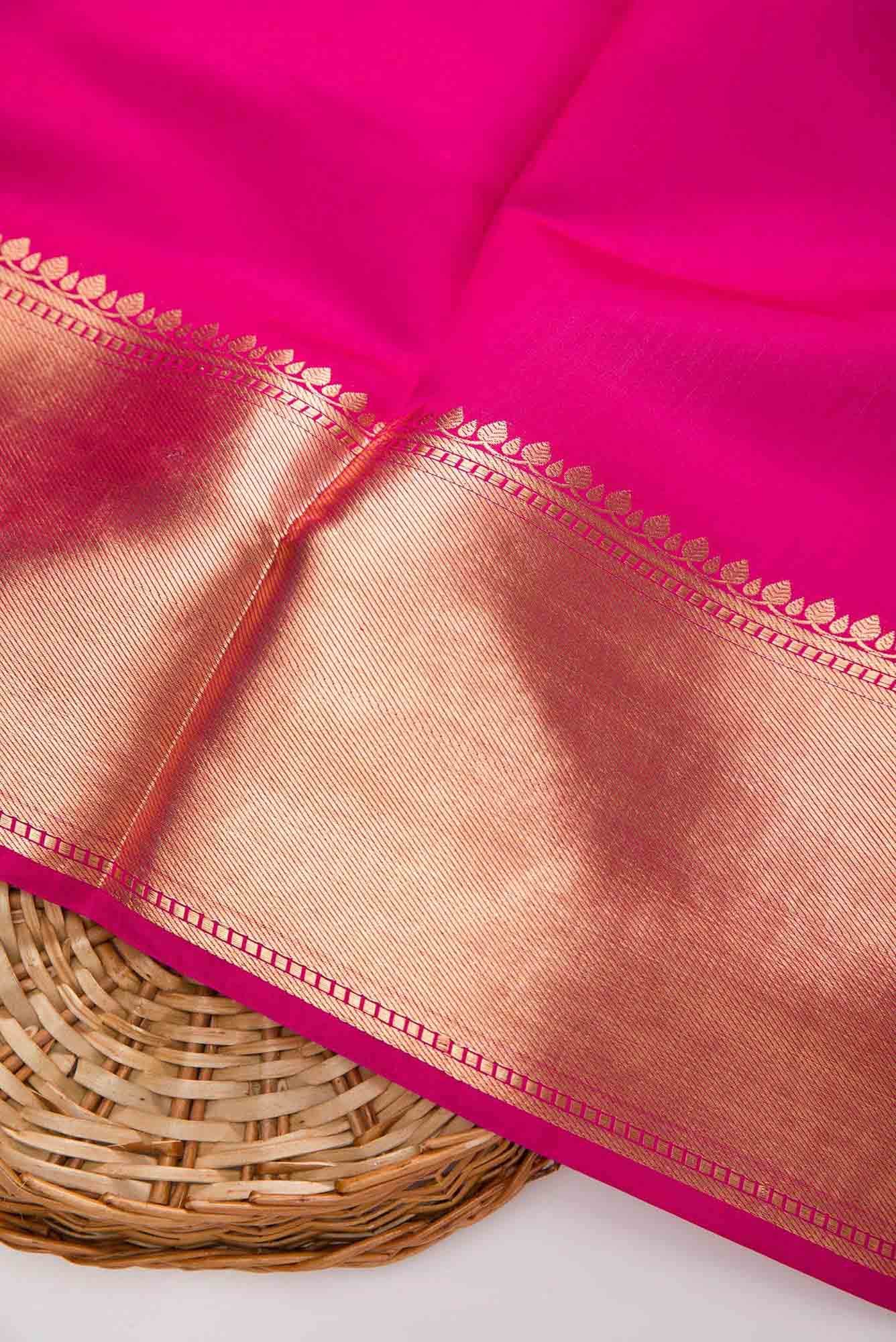 Dark Pink Chanderi Silk Dress Material