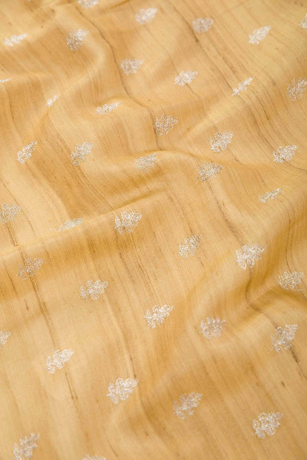 Gold Tussar Silk Dress Material