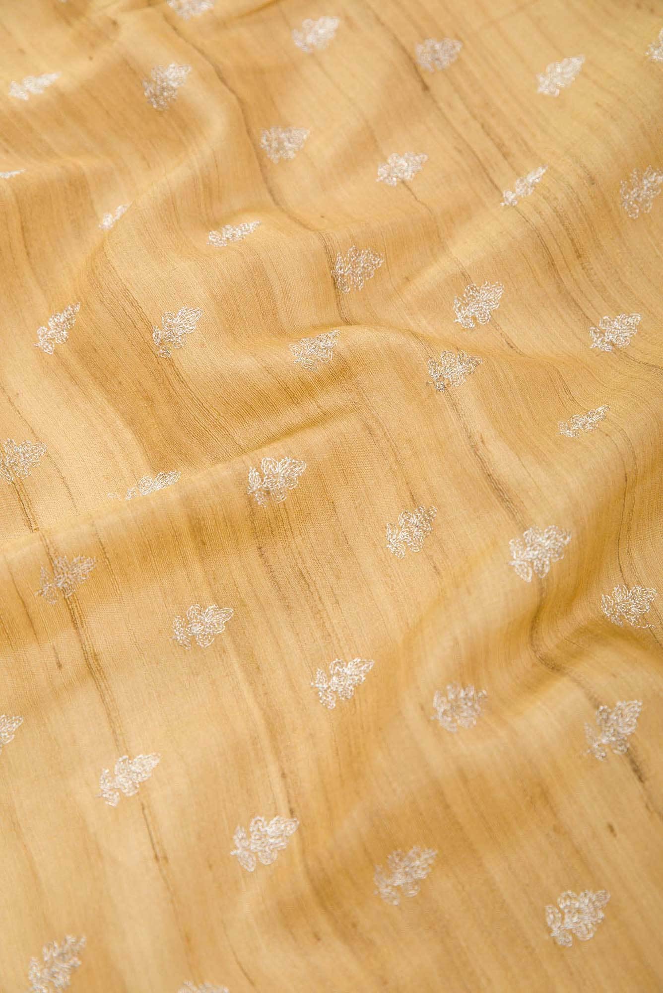 Gold Tussar Silk Dress Material