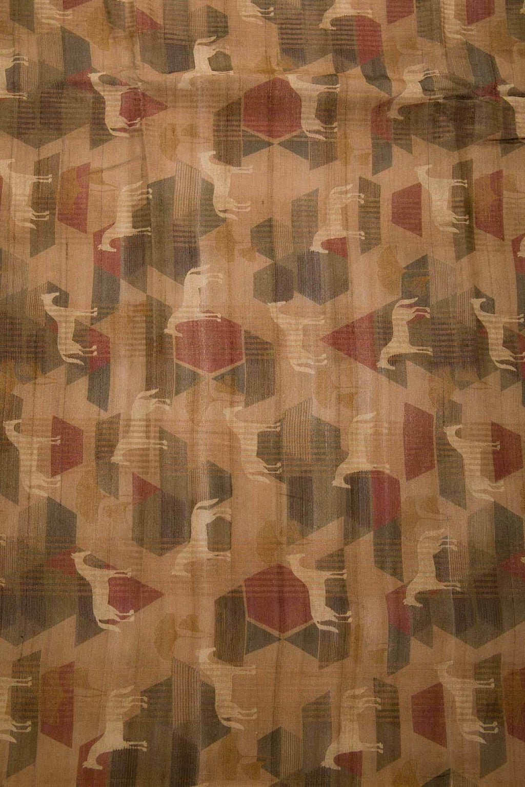 Brown Tussar Silk Dress Material