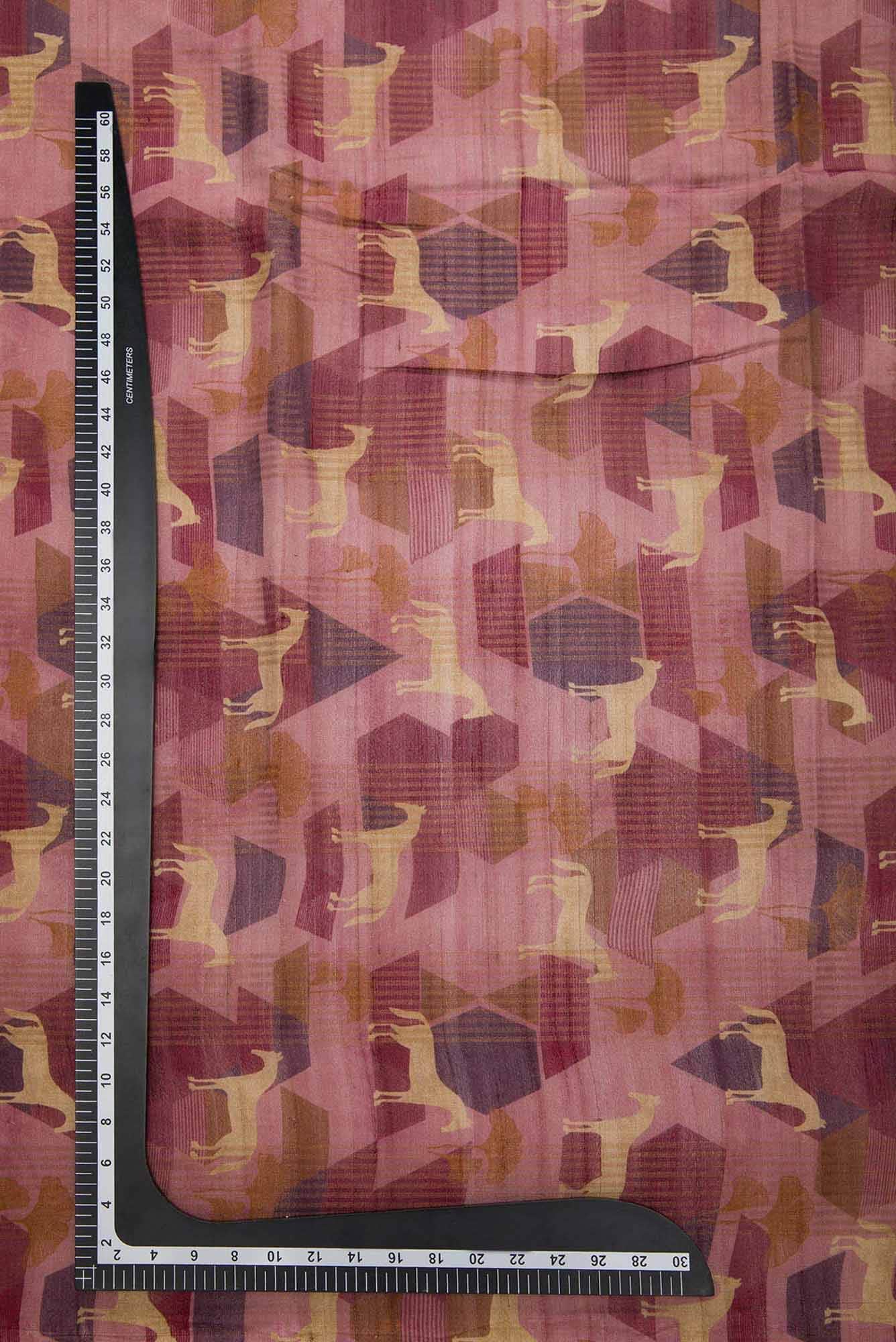 Pink Tussar Silk Dress Material