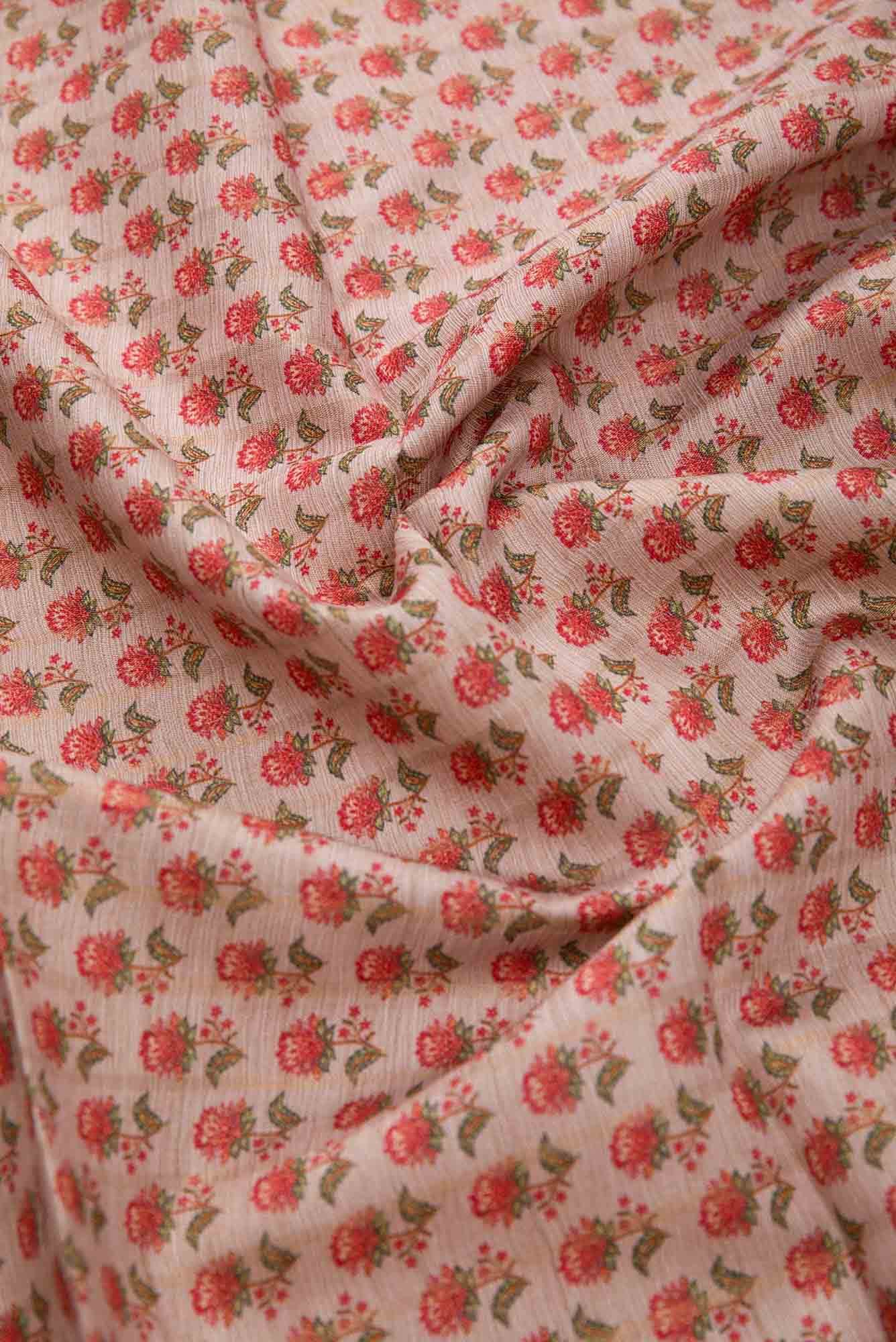 Rose pink Raw Silk Dress Material