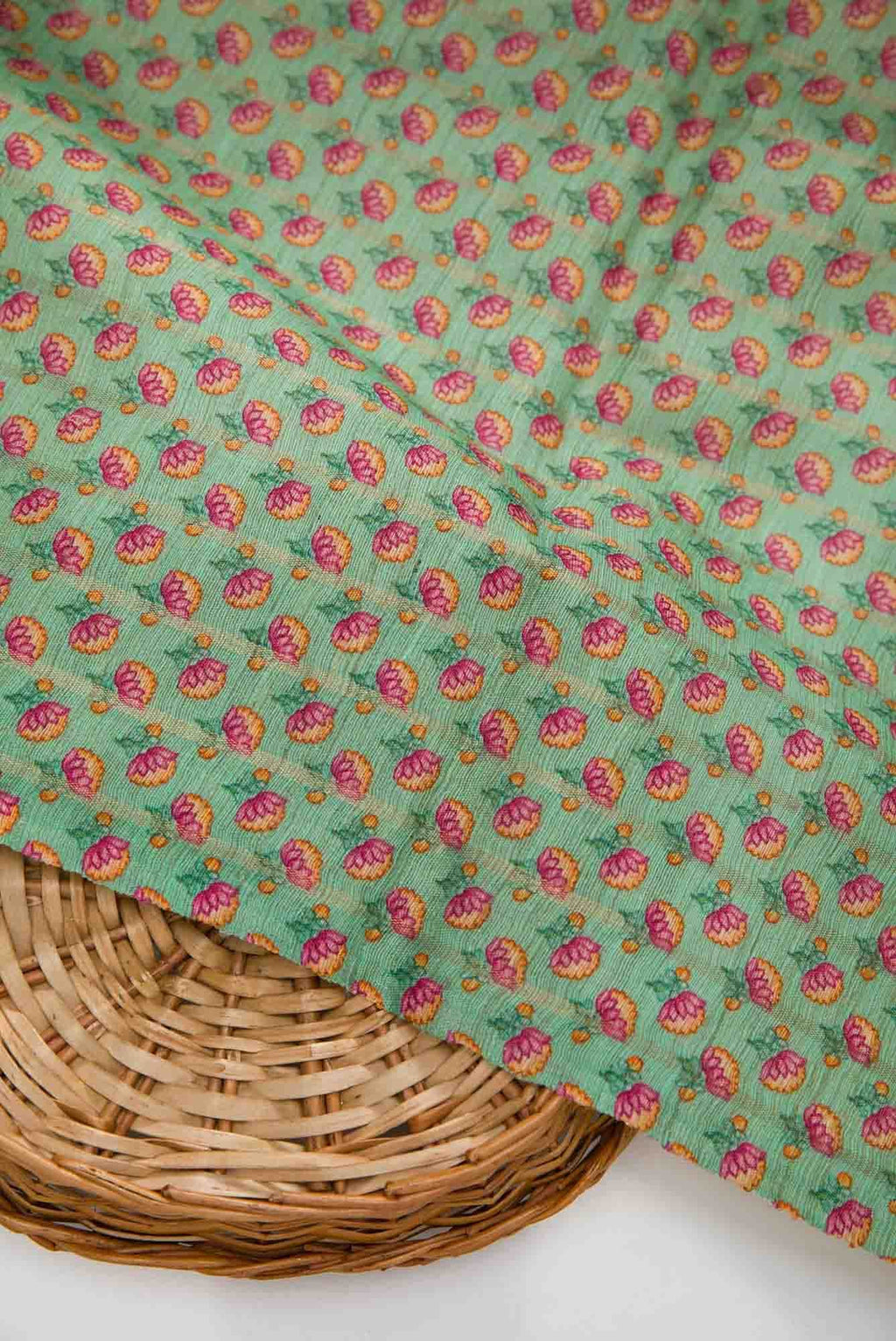 Sea Green Raw Silk Dress Material