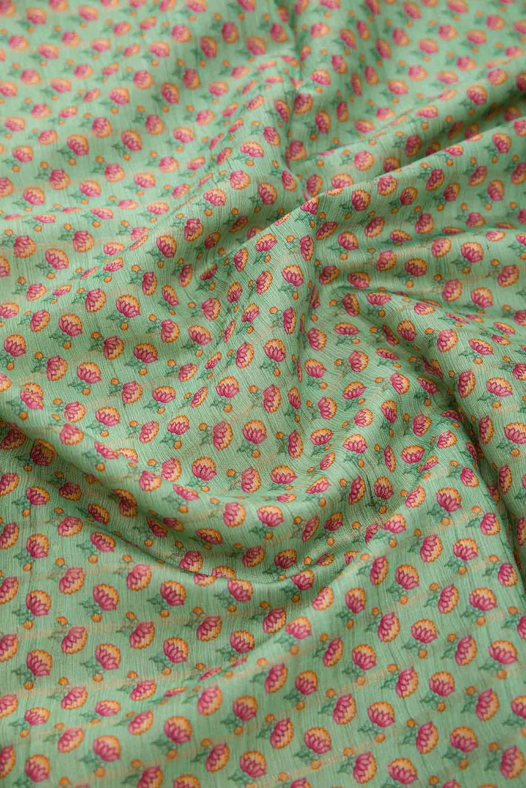 Sea Green Raw Silk Dress Material