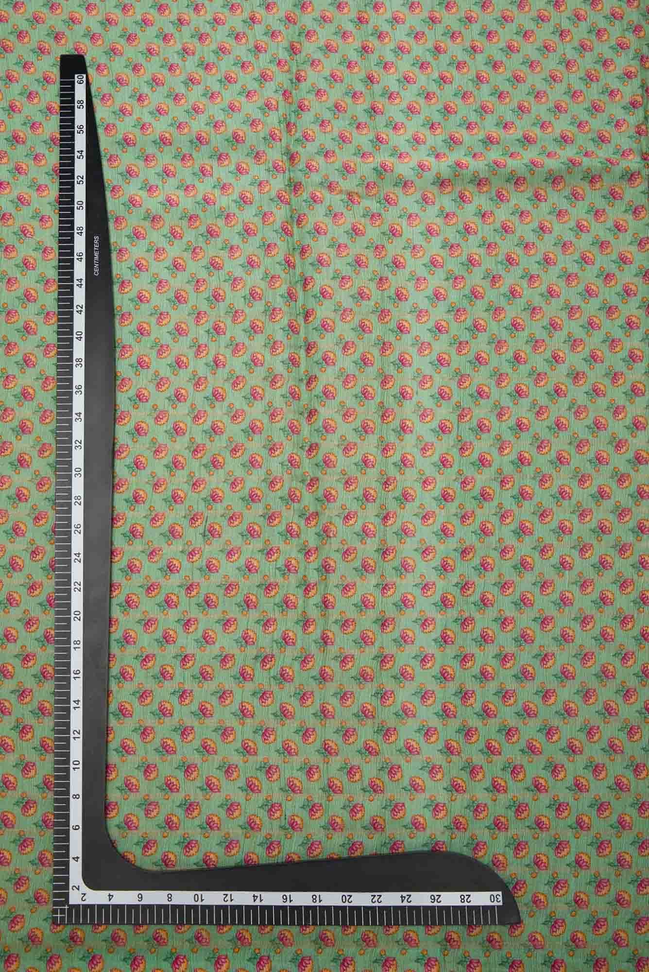 Sea Green Raw Silk Dress Material