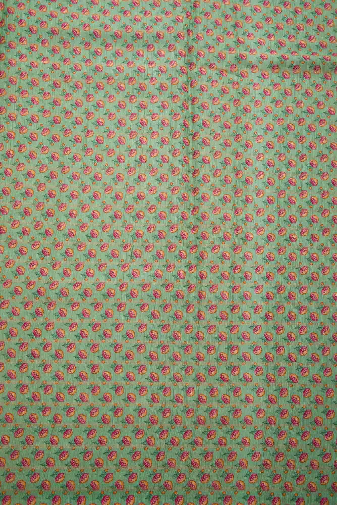 Sea Green Raw Silk Dress Material