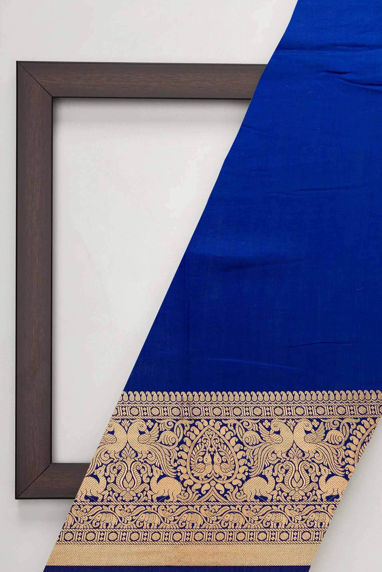 Royal Blue Raw Silk Dress Material