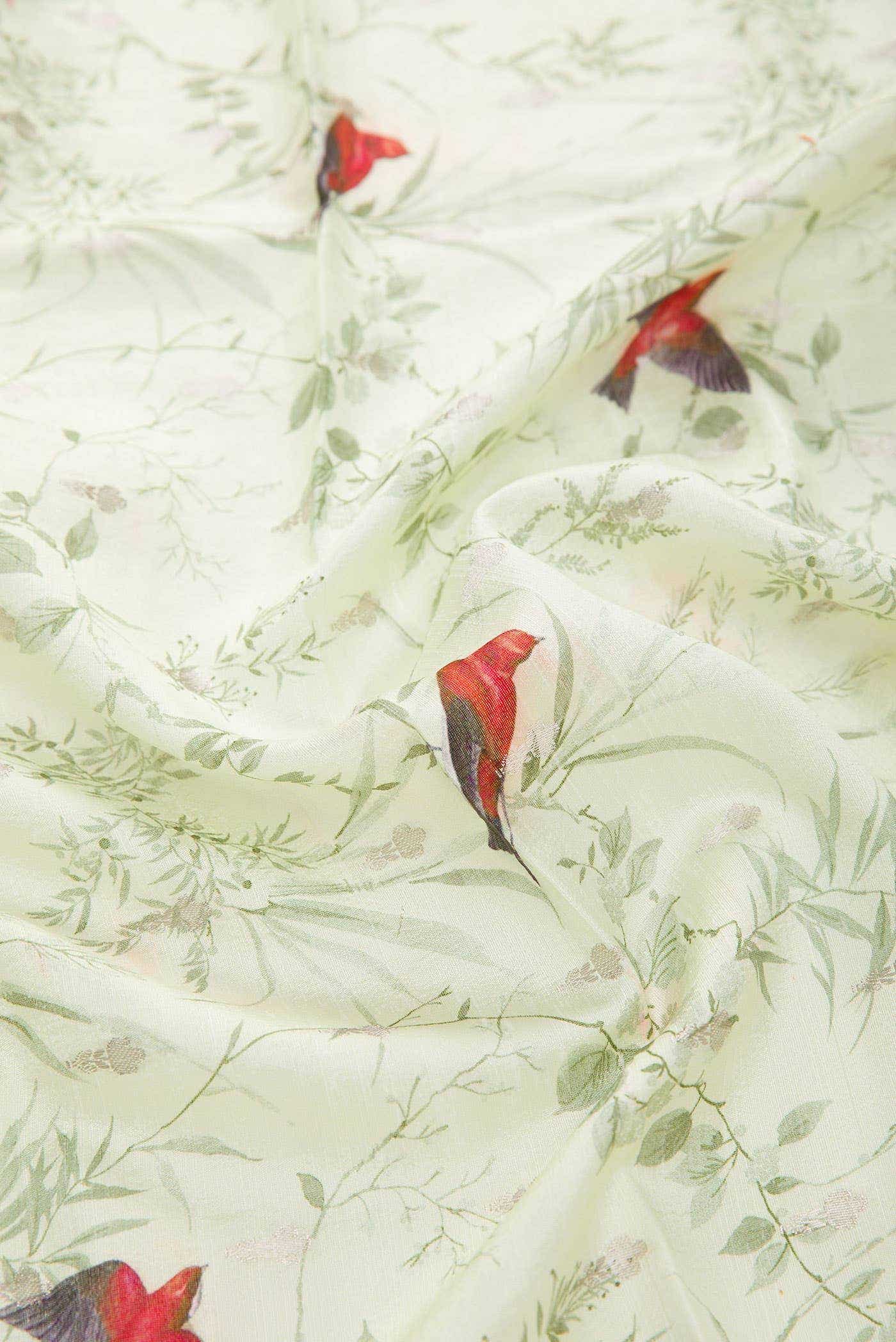 Pista Green Raw Silk Dress Material