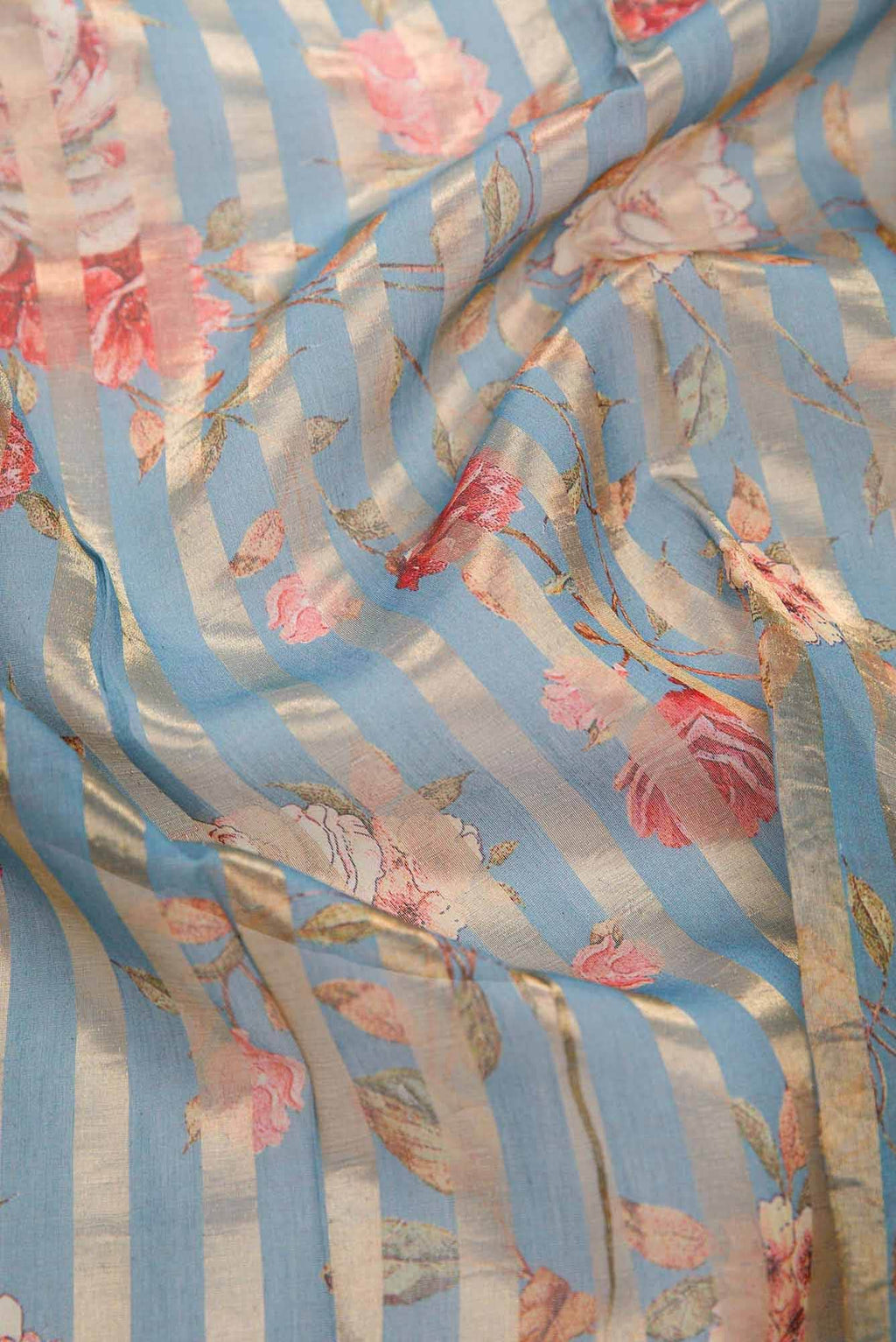 Grey Organza Silk Dress Material